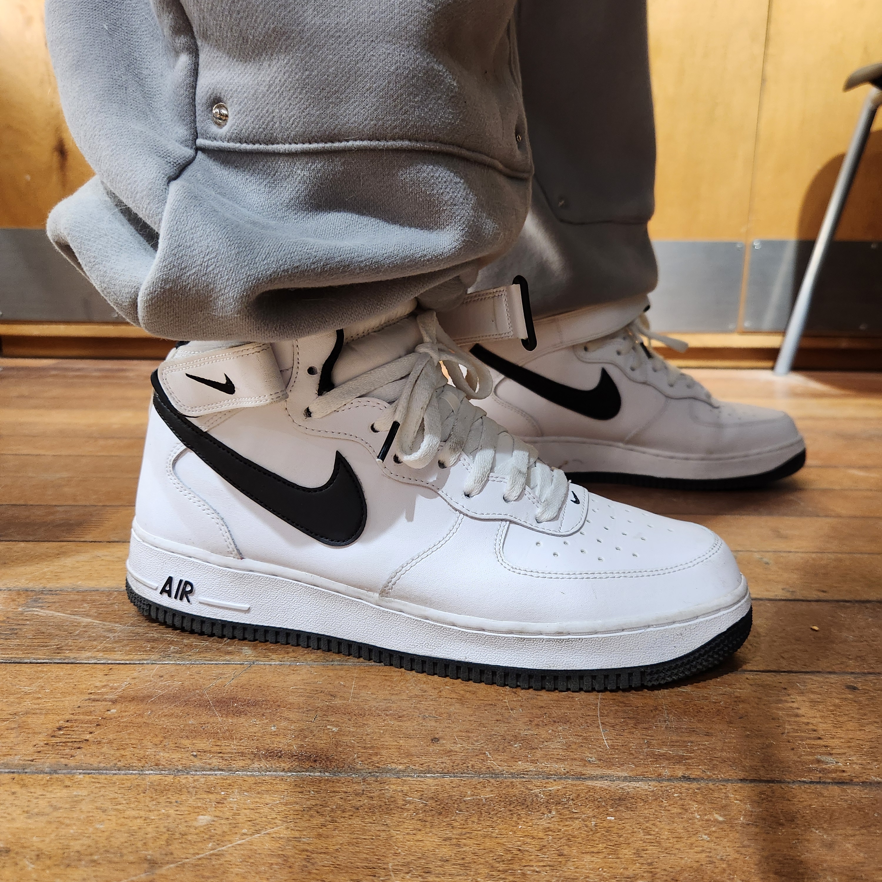 The North Face White Label Novelty Nuptse RDS Down Jacket Black, Nike Air Force 1 Mid '07 White Black 착용 스타일 - 2