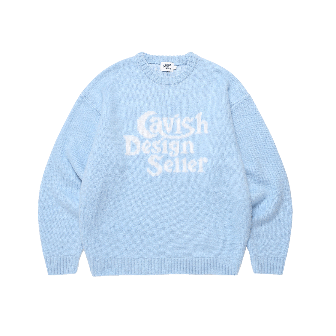 CV2DFUK600ABL CAVISH Brushed Seller Logo Knit Crewneck Blue