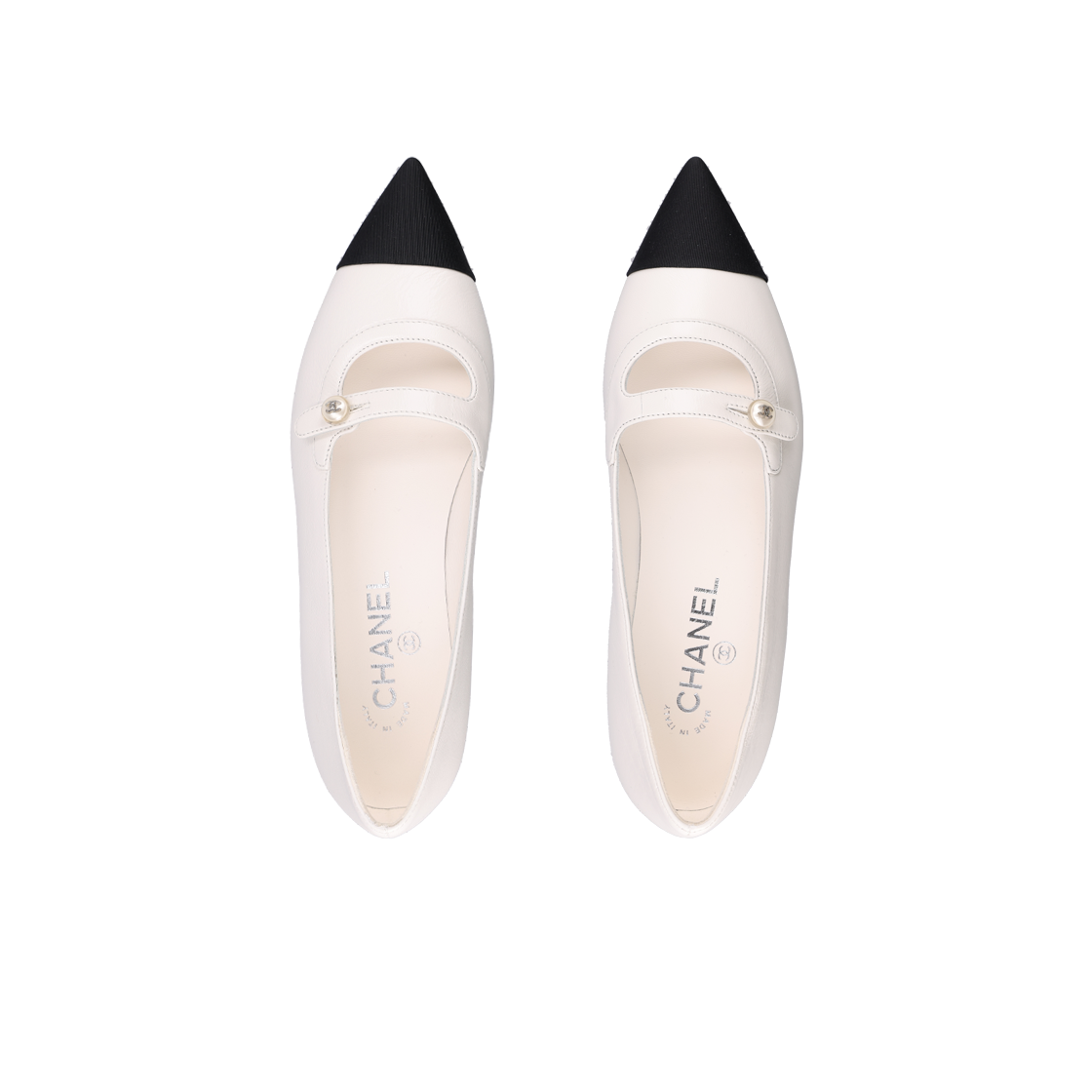 G45763 Chanel Stiletto Flat Shoes White - #5