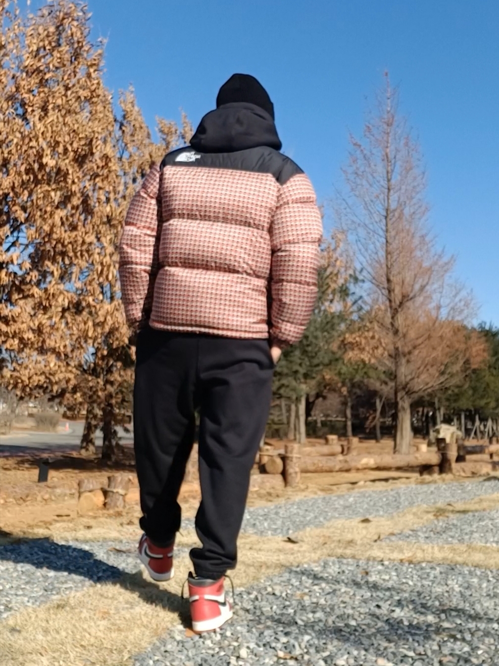 Supreme x The North Face Studded Nuptse Jacket Red - 21SS, Jordan 1 Retro High OG Chicago 2022 착용 스타일 - 1