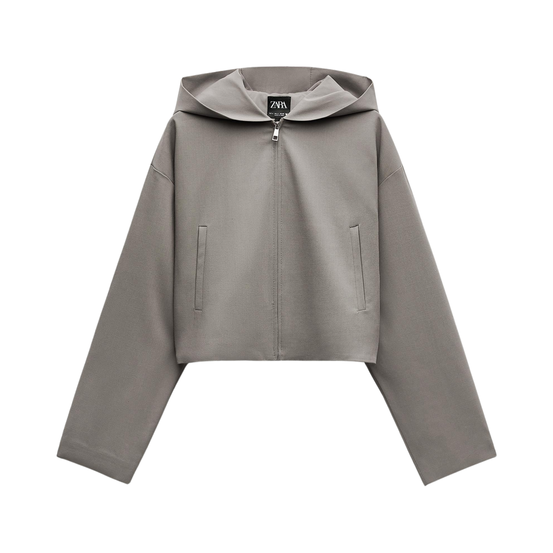 ★ZARA★Hooded Crop Jacket★Light Khaki 4391/871/506 W) 자라 크롭드 자켓 후드 라이트 카키 | Zara | KREAM