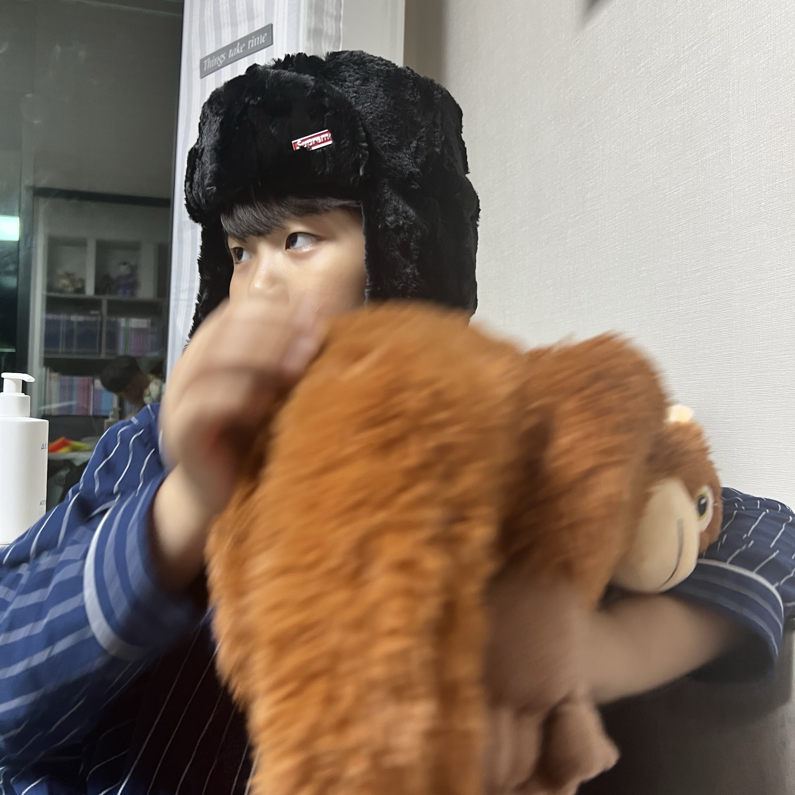 Supreme Ushanka Hat Black - 24FW 착용 스타일 - 2