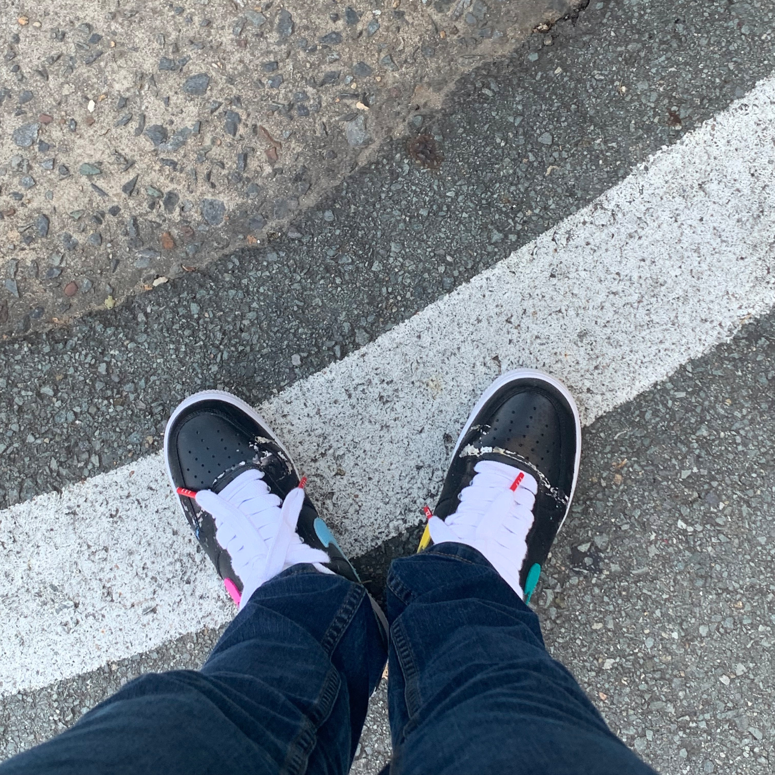 Nike x Peaceminusone Air Force 1 Low Para-Noise 3.0 Black and Multicolor 착용 스타일