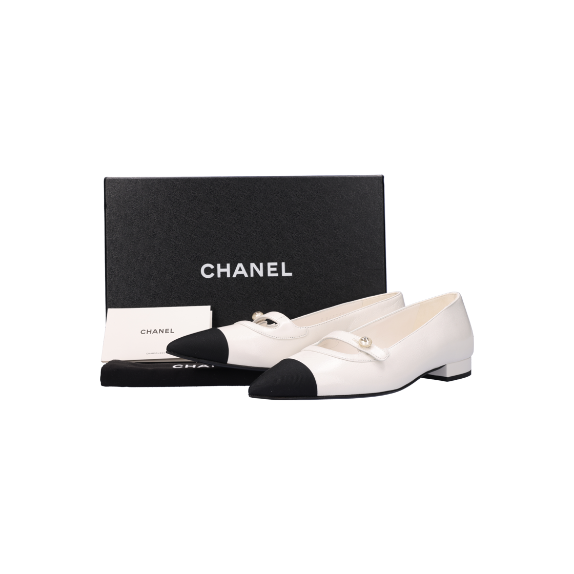 G45763 Chanel Stiletto Flat Shoes White - #6