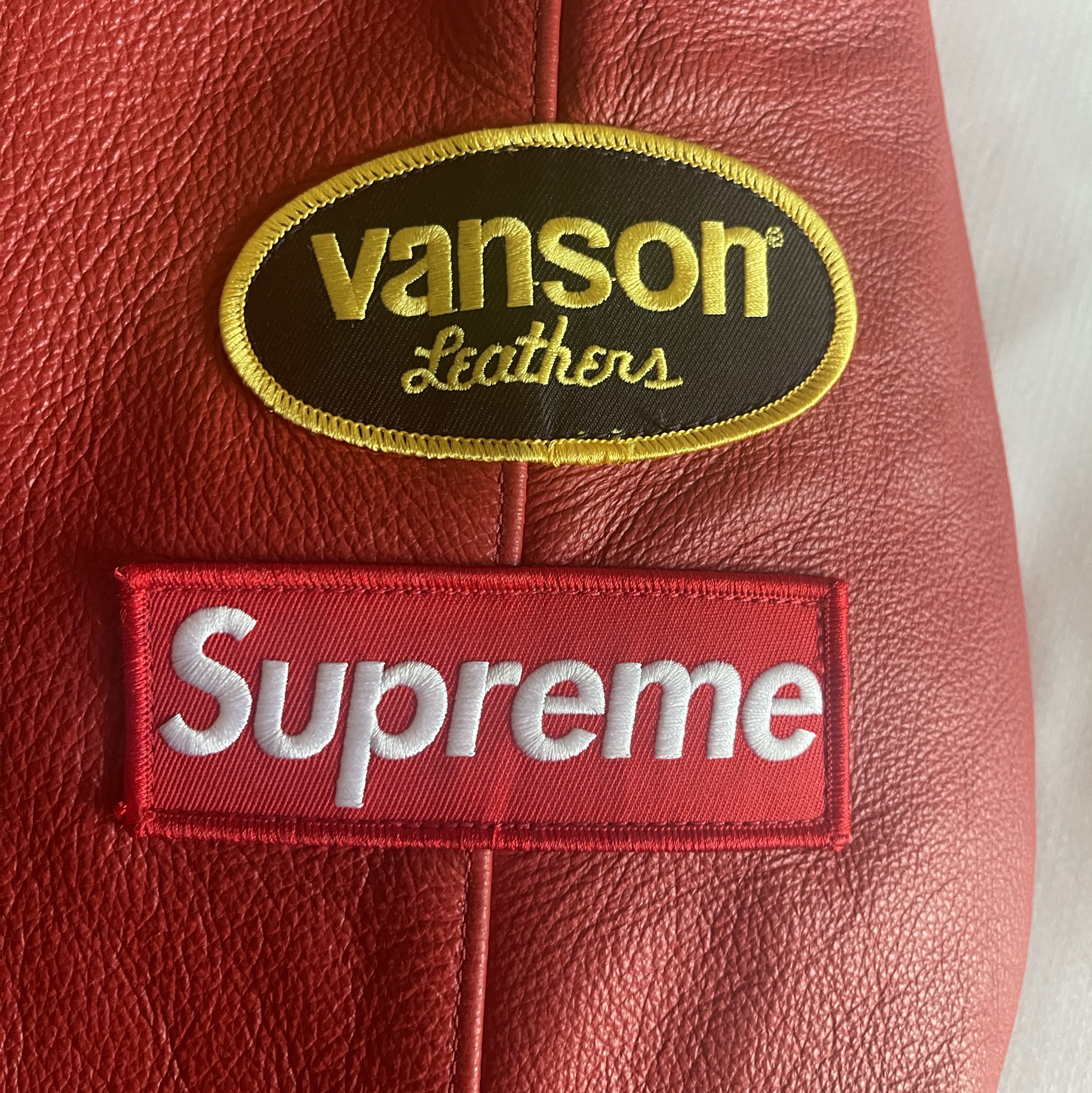 Supreme x Vanson Leathers Hooded Work Jacket Red - 24FW 착용 스타일 - 3