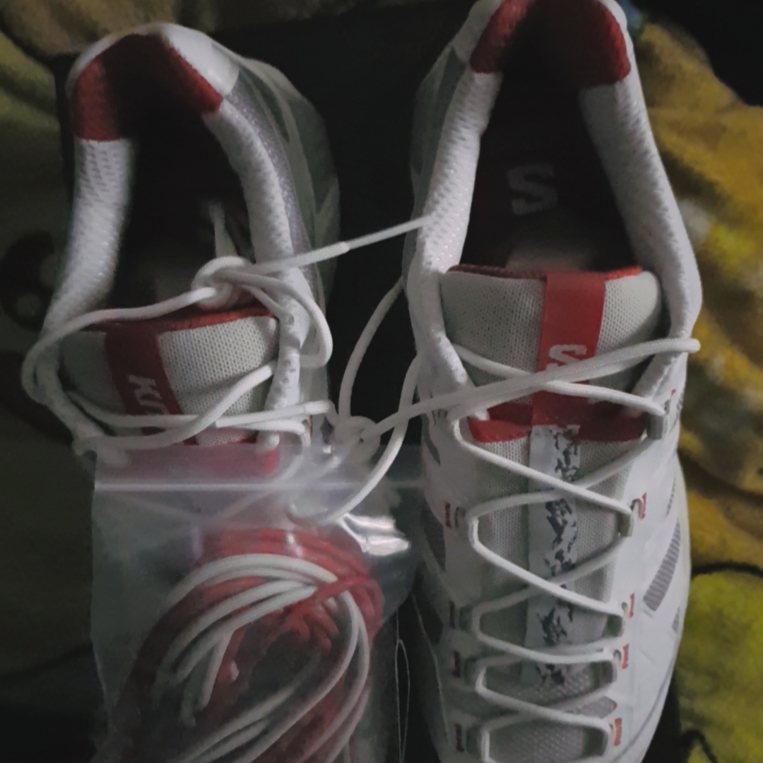 Salomon x Kith XT-4K Bright White Ashes of Roses 착용 스타일