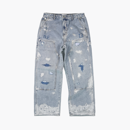 25-B001 DE Resurrection13 Painted Detail Double Knee Pants Denim