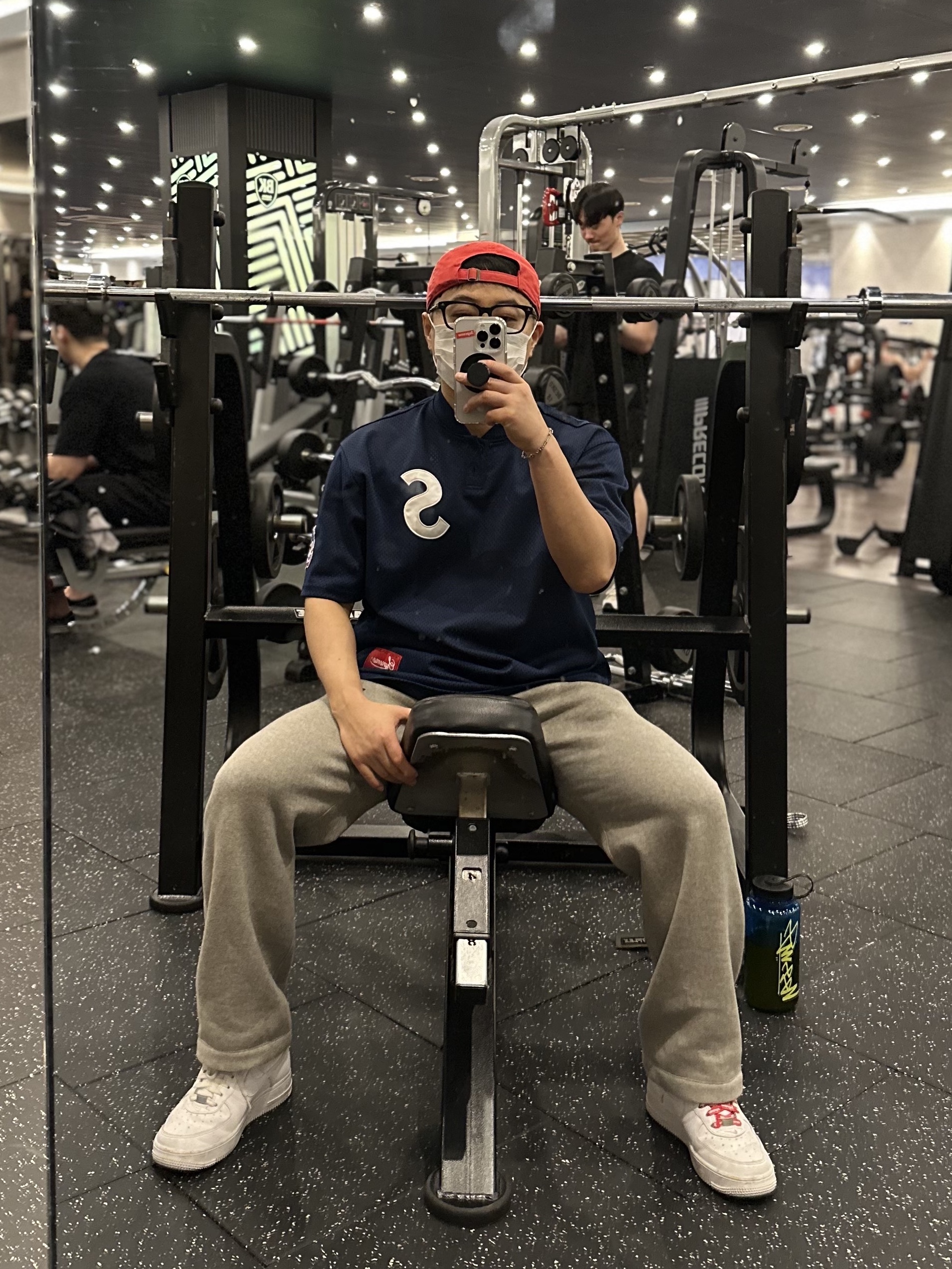 Nike x Supreme Air Force 1 Low White, Supreme S Logo Baseball Henley Navy - 24FW 착용 스타일