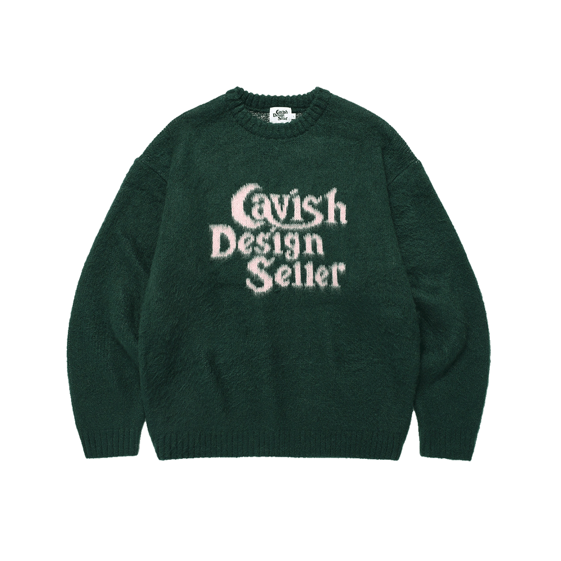 CV2DFUK600AGN CAVISH Brushed Seller Logo Knit Crewneck Green