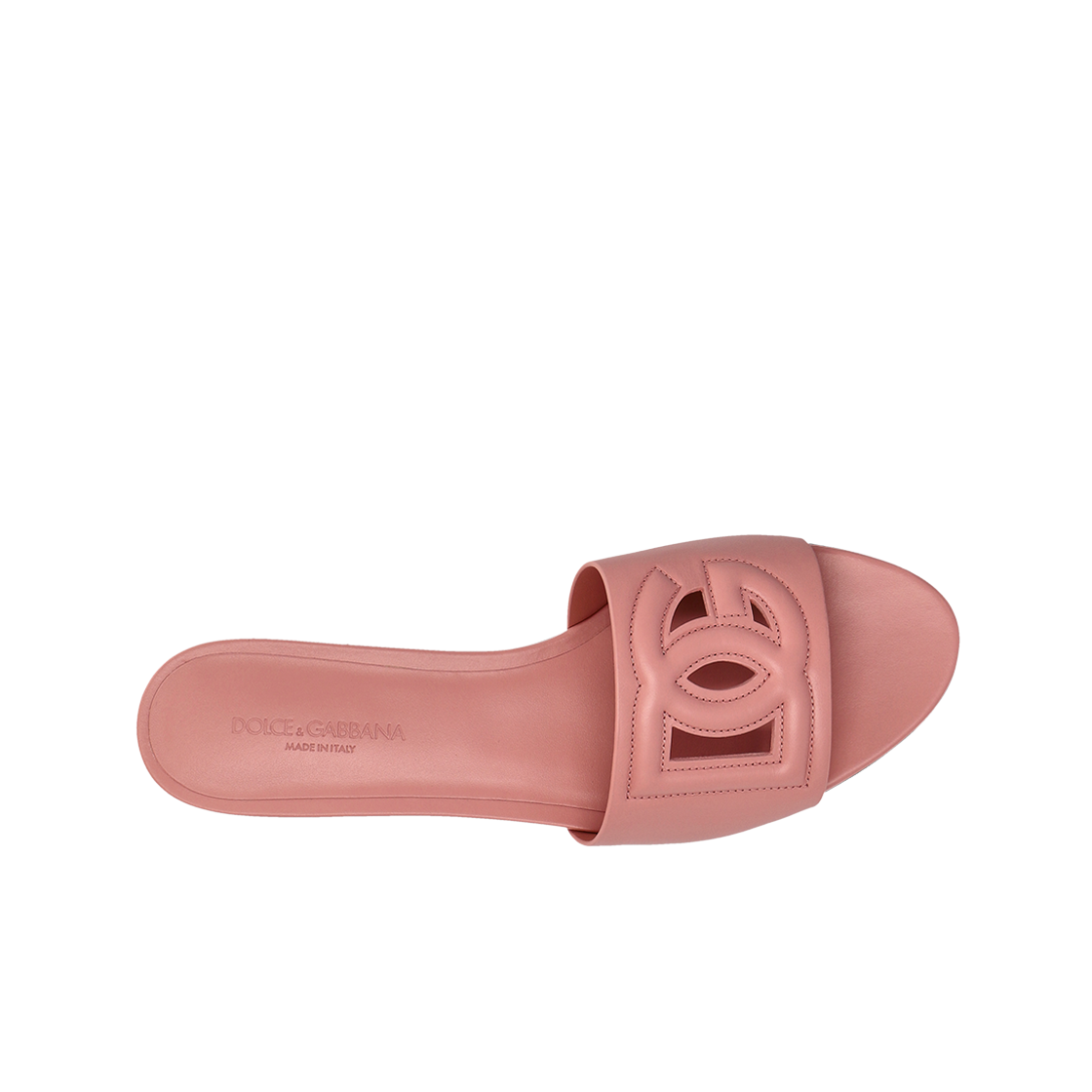 (W) 돌체 앤 가바나 DG 밀레니얼 로고 카프스킨 슬라이더 핑크((W) Dolce & Gabbana Calfskin Slides with DG Millennials Logo Pink) - 2