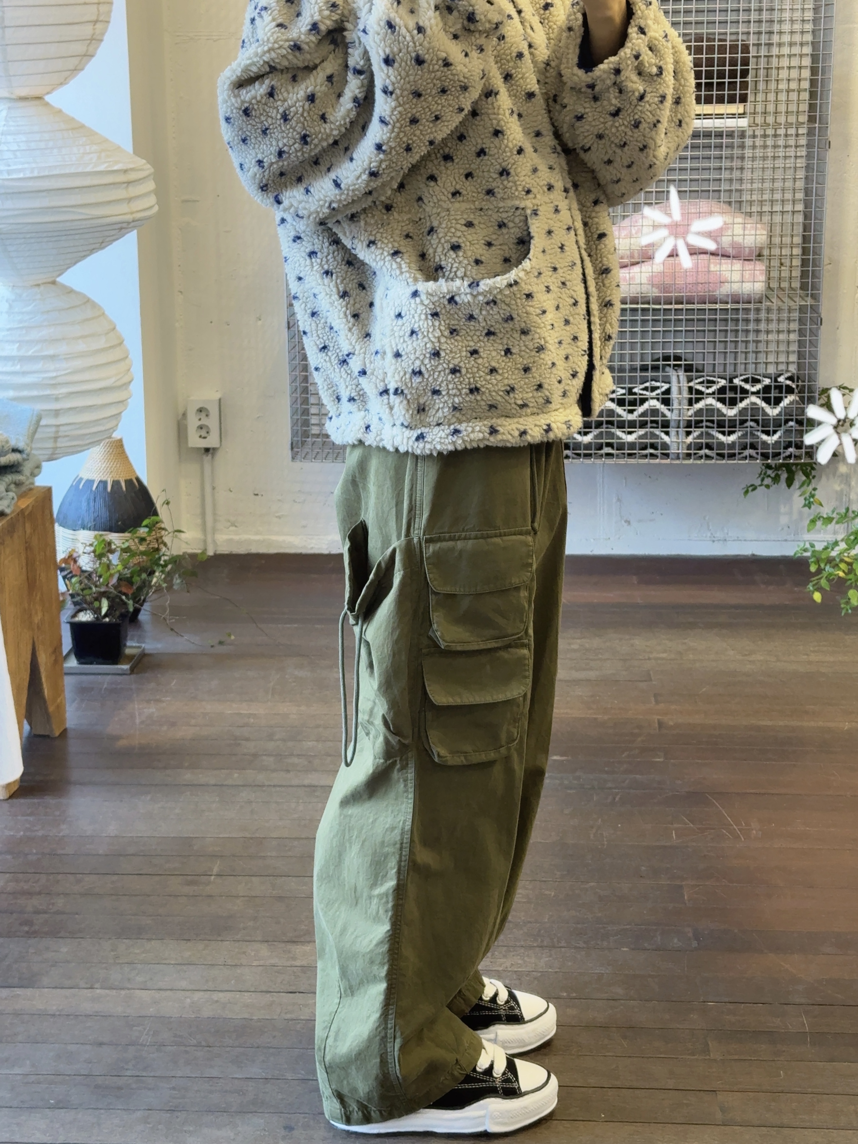 Supreme Mohair Beanie Black - 23FW, Fritur Dot Fleece Jacket Ivory_F244JP01 착용 스타일 - 3