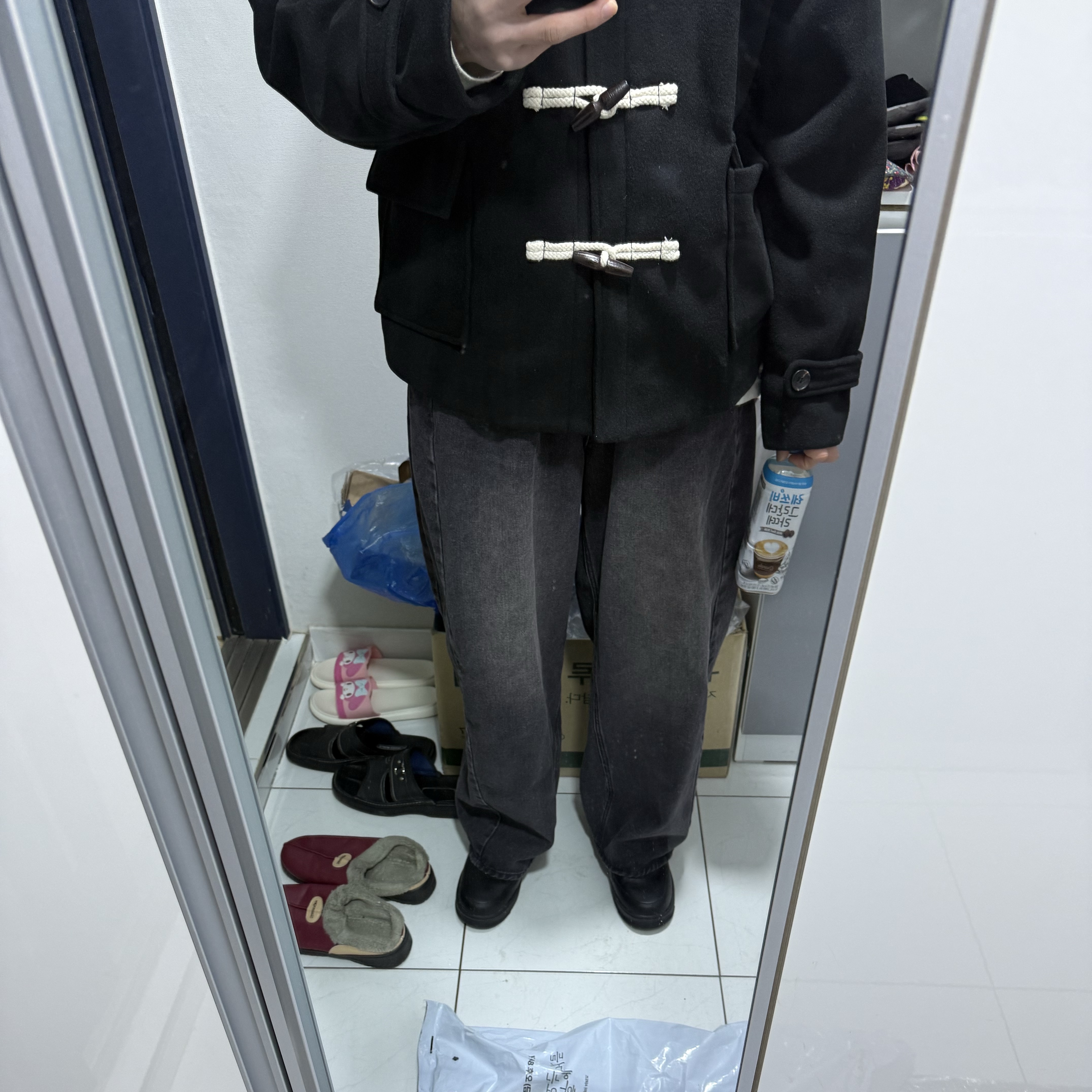 Nike x Supreme Air Force 1 Low Black 착용 스타일