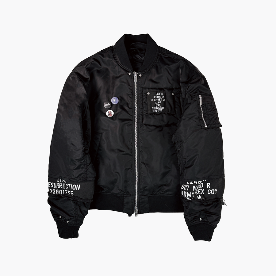 25-O003 BK Resurrection13 Reversible Patchwork MA-1 Black