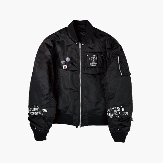 25-O003 BK Resurrection13 Reversible Patchwork MA-1 Black