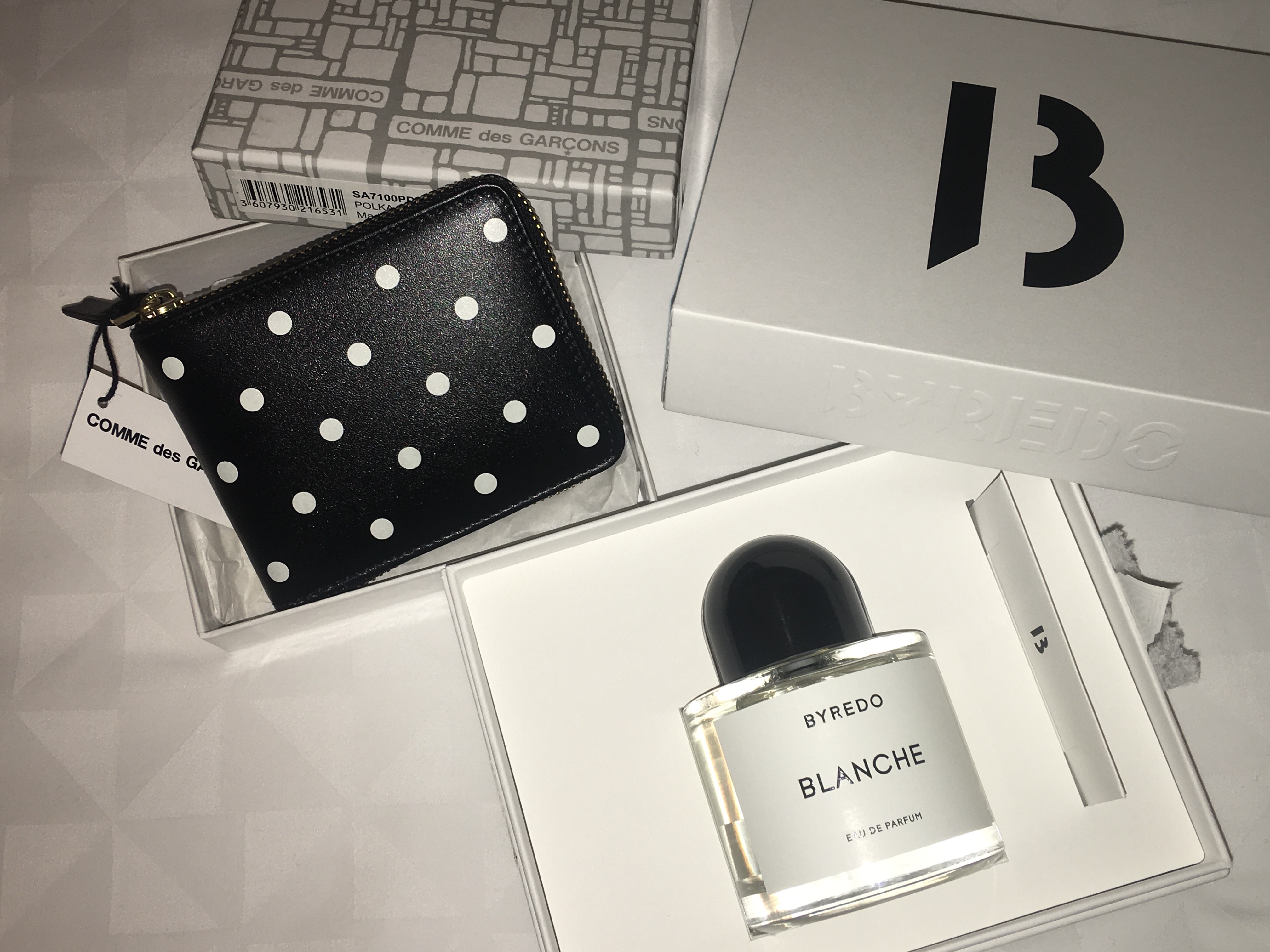 Comme des Garcons SA3100PD Polka Dot Printed Wallet Black, Comme des Garcons SA2100PD Polka Dot Wallet Black 착용 스타일