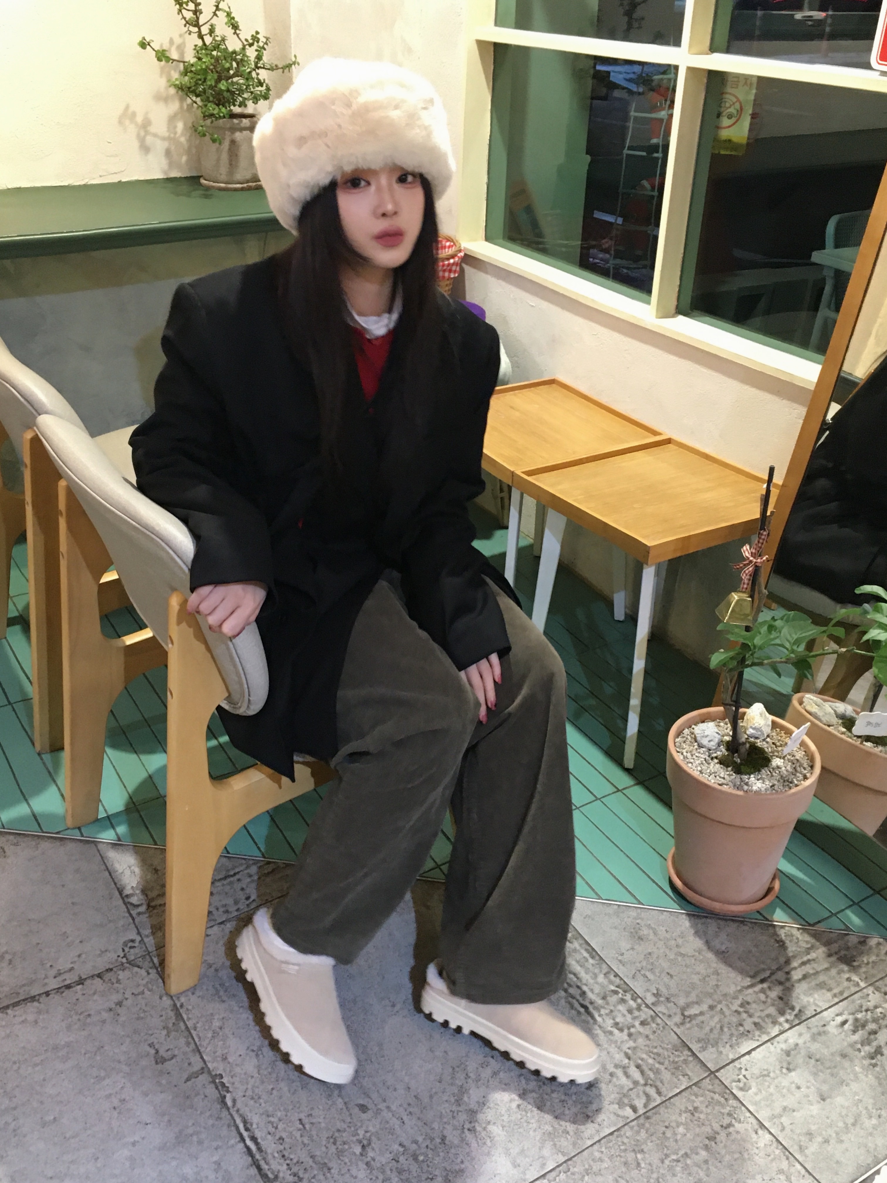 Zara x Ader Error Oversize Blazer Black 착용 스타일 - 4