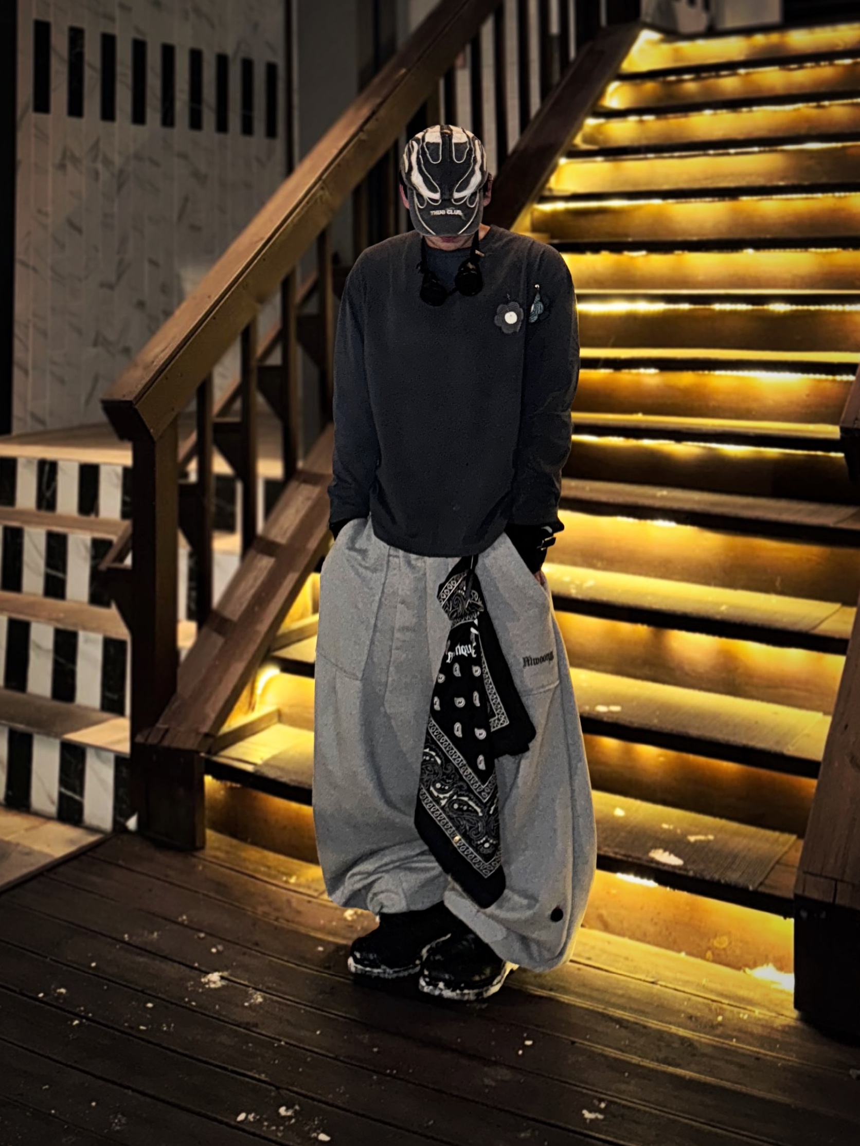 Thug Club Chopper Cap Black - 24FW 착용 스타일 - 2