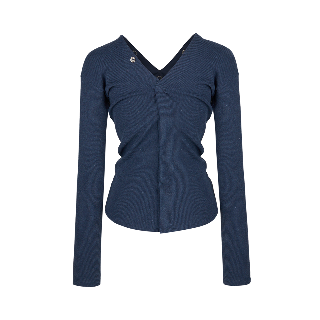 베이스레인지 우먼 타브 가디건 스냅 암페라 블루 - 25SS(Baserange Women Tav Cardigan Snaps Ampera Blue - 25SS) - 2