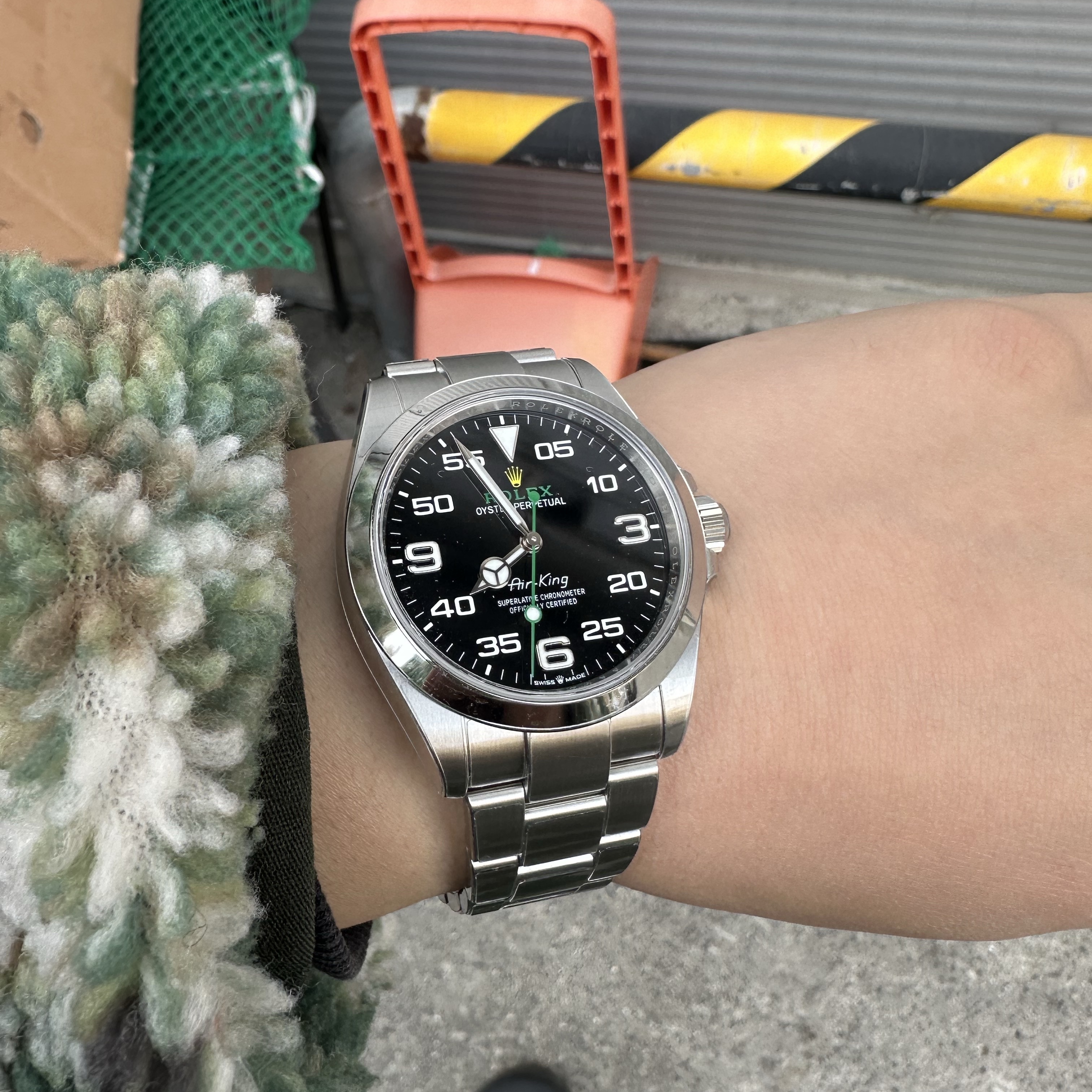 Rolex Air-King 40mm 126900 Black Oyster, IAB Studio x Helinox Jacquard Half Zip-Up Bukhansan 착용 스타일