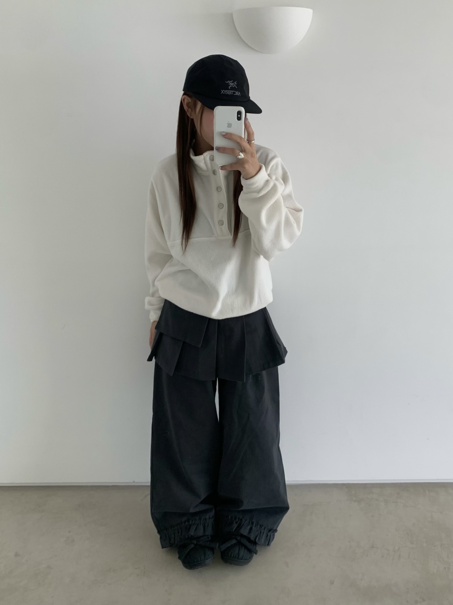 Arc'teryx Gore 5 Panel Cap Black, Subu x Perverze Multiple Winter Sandal Black 착용 스타일
