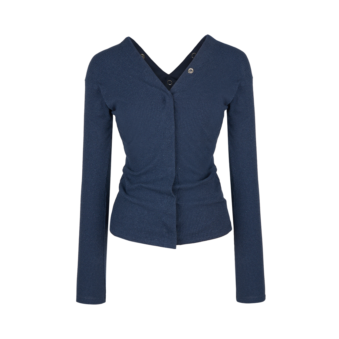 베이스레인지 우먼 타브 가디건 스냅 암페라 블루 - 25SS(Baserange Women Tav Cardigan Snaps Ampera Blue - 25SS)