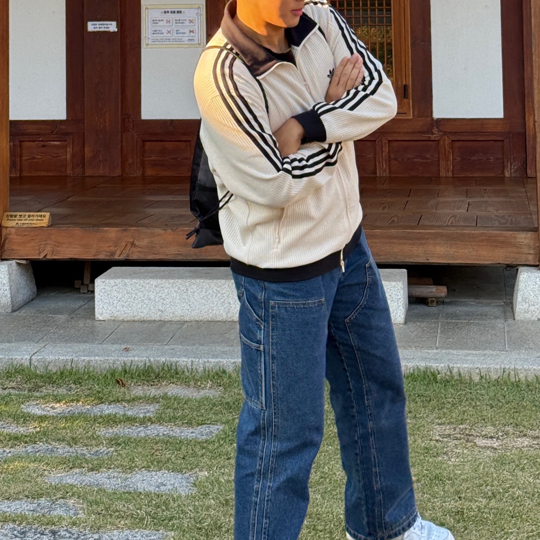 Adidas Waffle Beckenbauer Track Top Wonder White - KR Sizing 착용 스타일