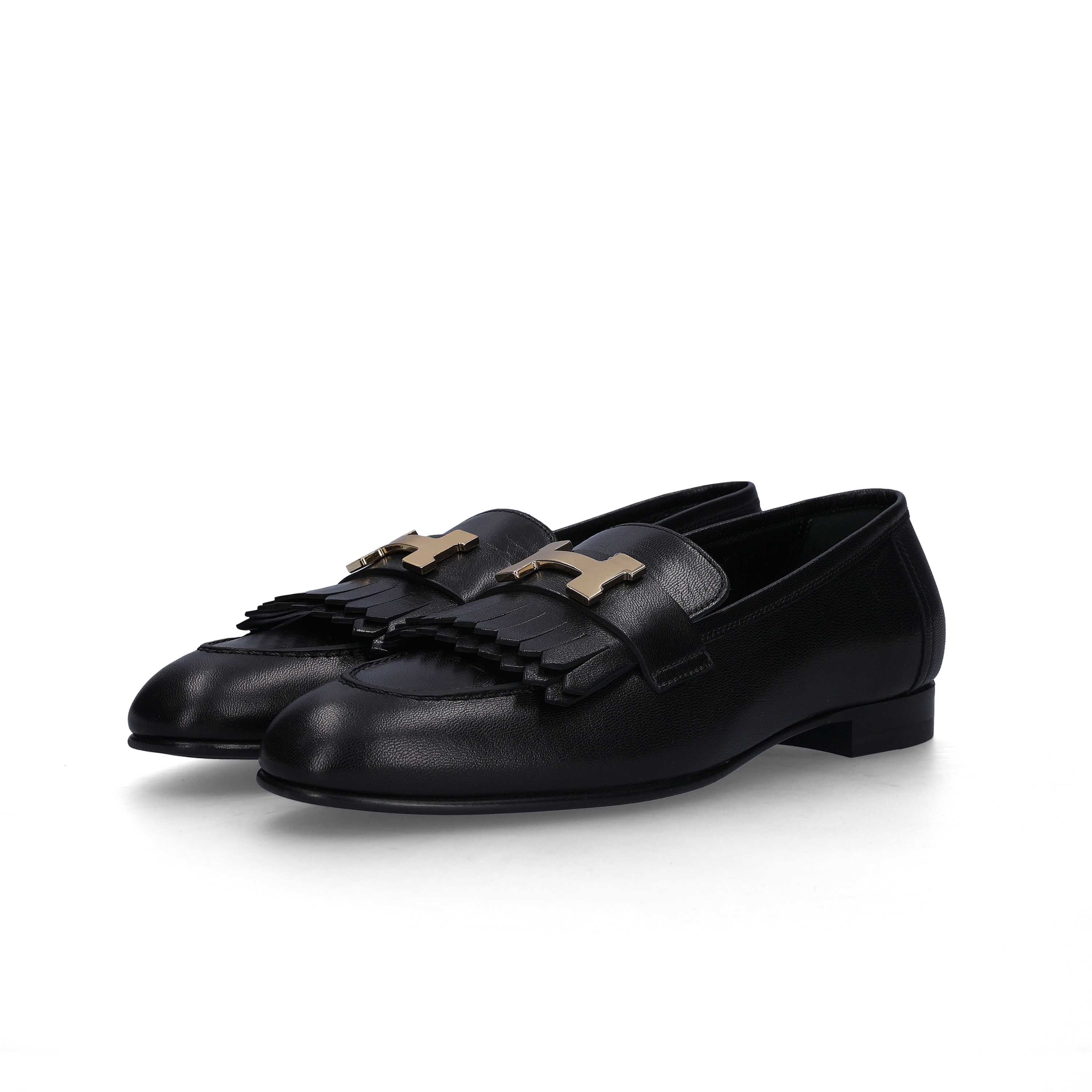(W) Hermes Royal Loafers Goatskin & Permabrass Noir