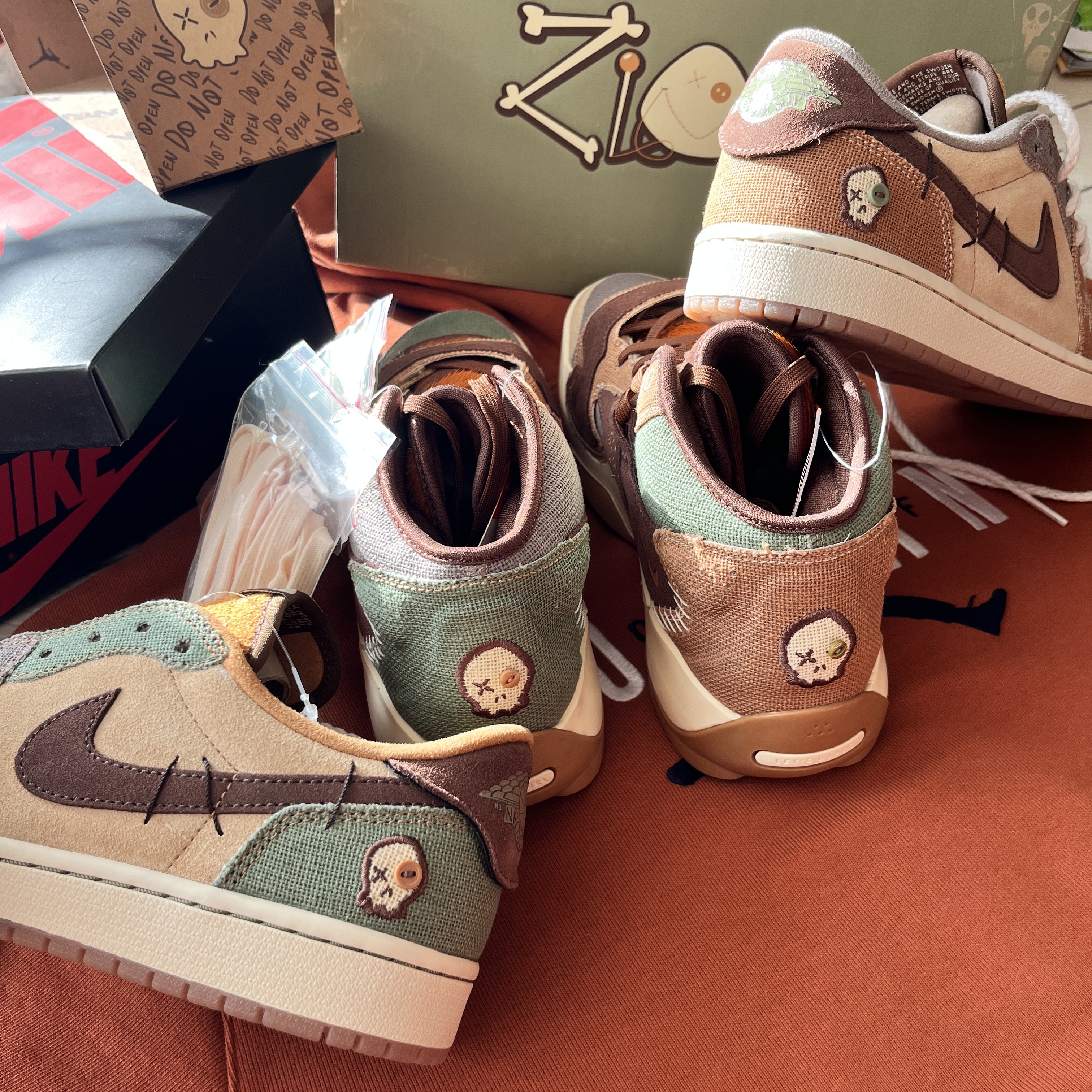 Jordan Zion 2 PF Sesame Muslin, Jordan x Eastside Golf Fleece Hoodie Burnt Sunrise - Asia 착용 스타일 - 6