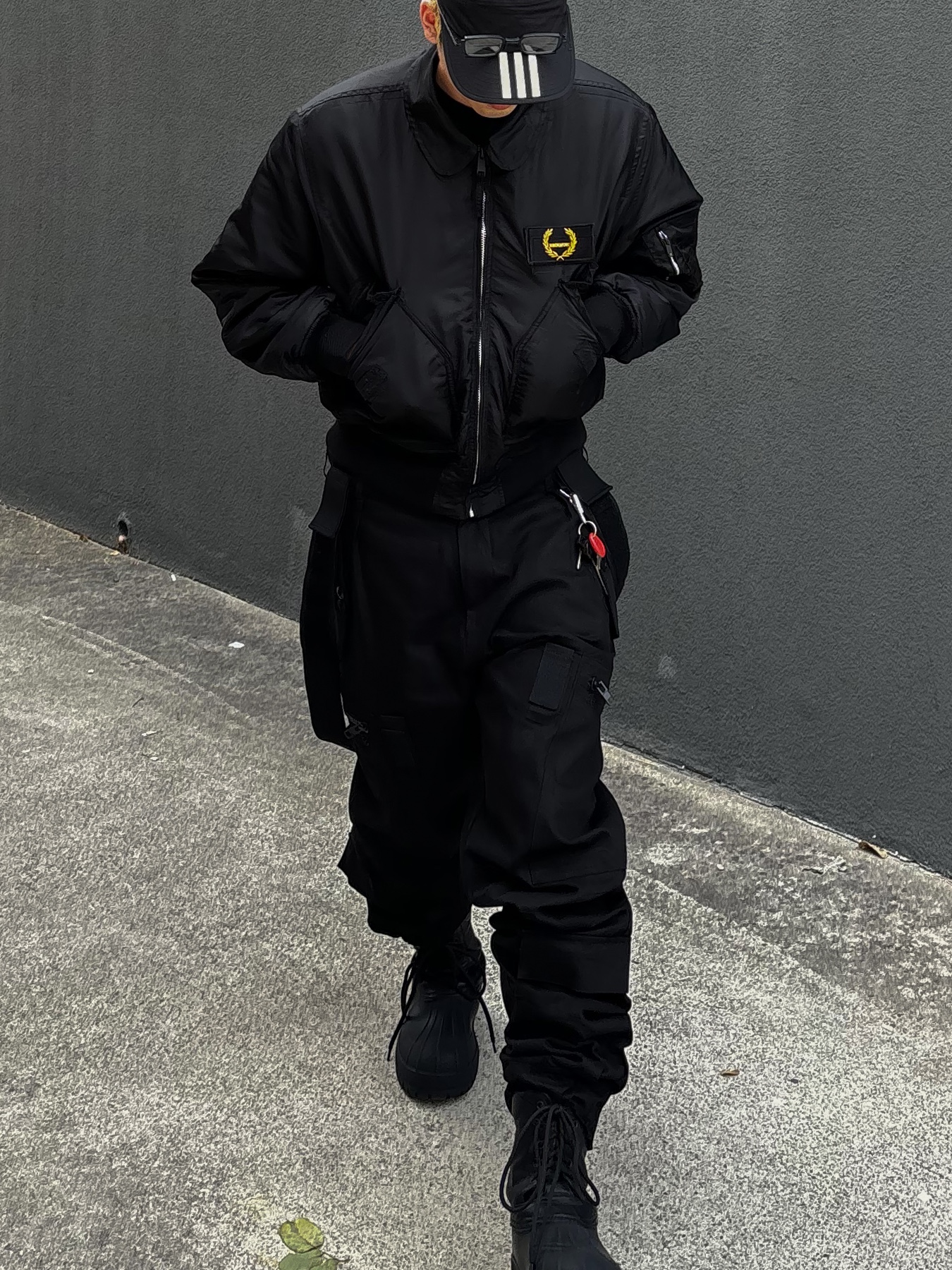 Wapworks Arctic Suspender Pants Black 착용 스타일 - 2