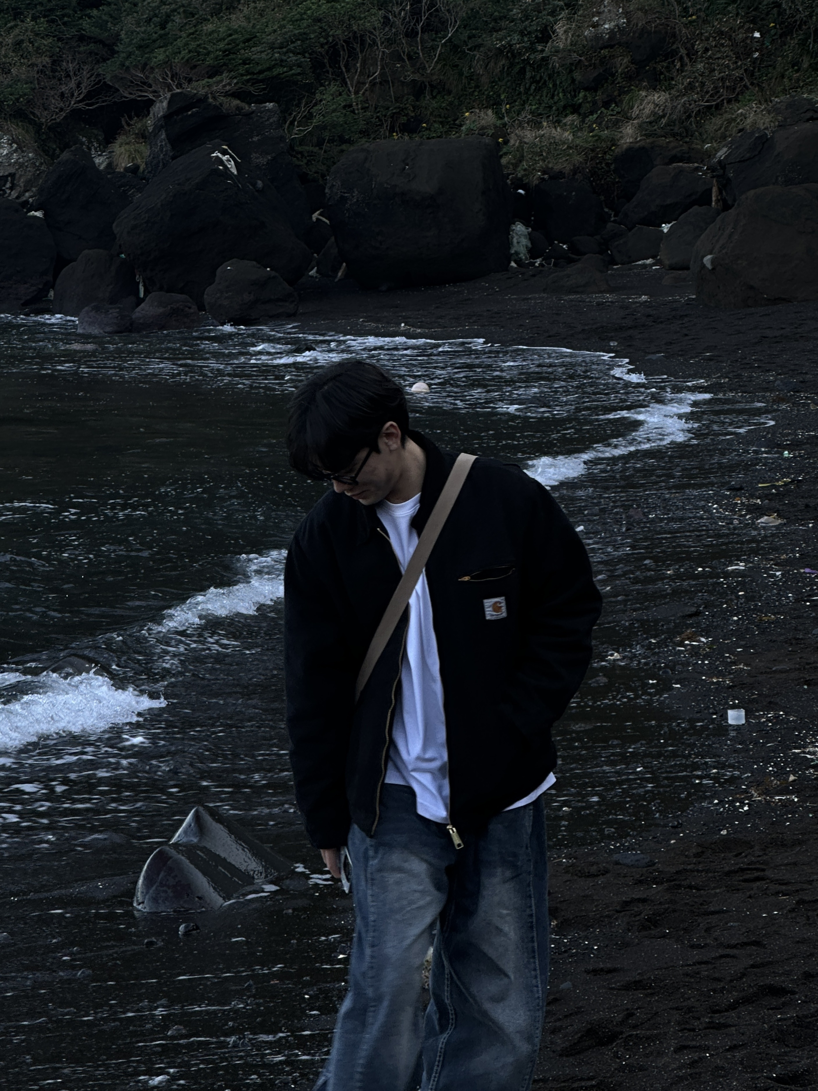 Carhartt WIP Organic Cotton Dearborn Canvas OG Detroit Jacket Black Aged Canvas - Winter 착용 스타일