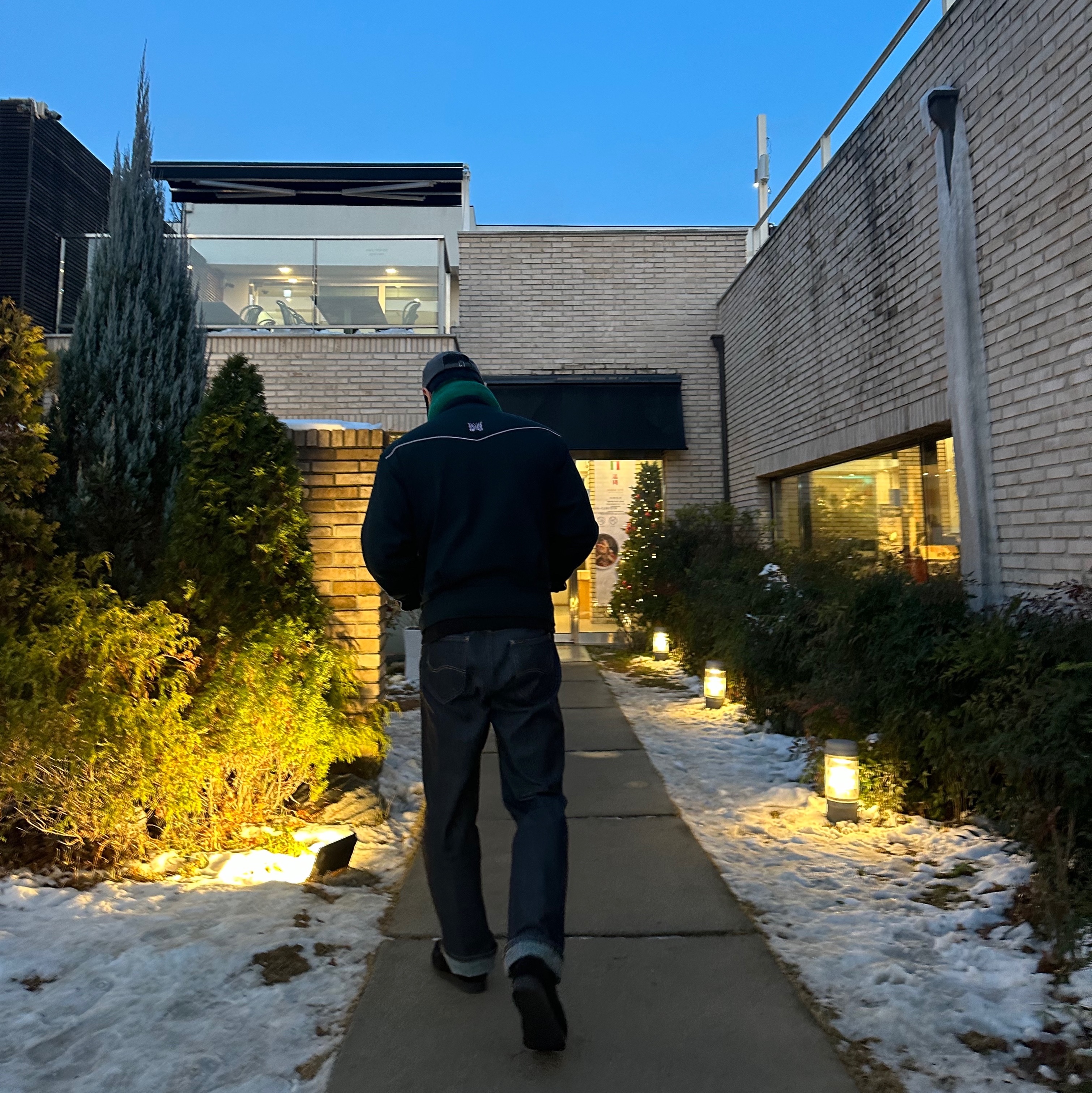 Needles PE/PU Double Cloth Piping Cowboy Jacket Black 착용 스타일 - 2