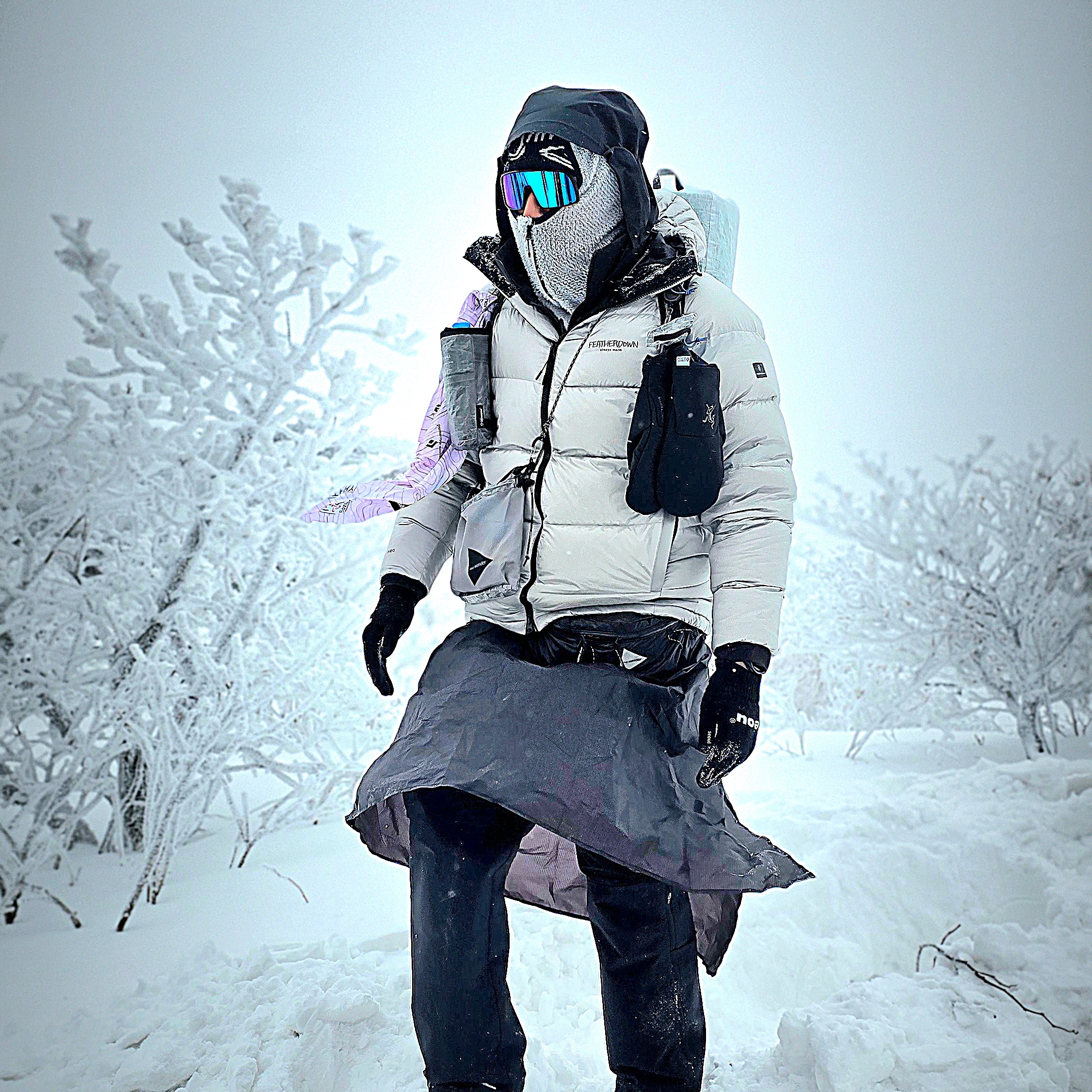 Arc'teryx Bird Head Toque Orca, Arc'teryx Beta LT Jacket Black 착용 스타일 - 3