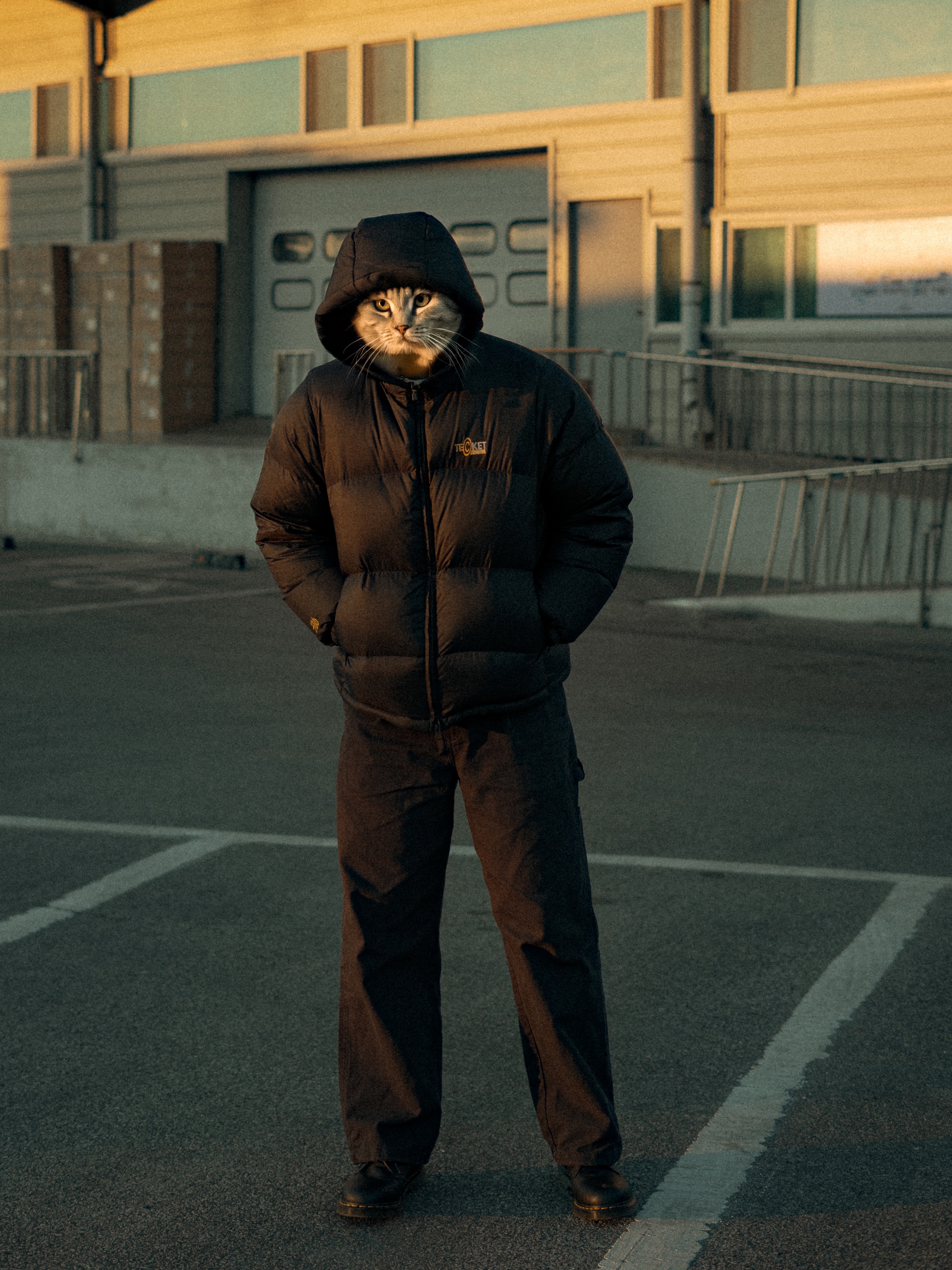 Teket Dot-Com Down Jacket Black, Dr. Martens 1461 Smooth Black 착용 스타일 - 1