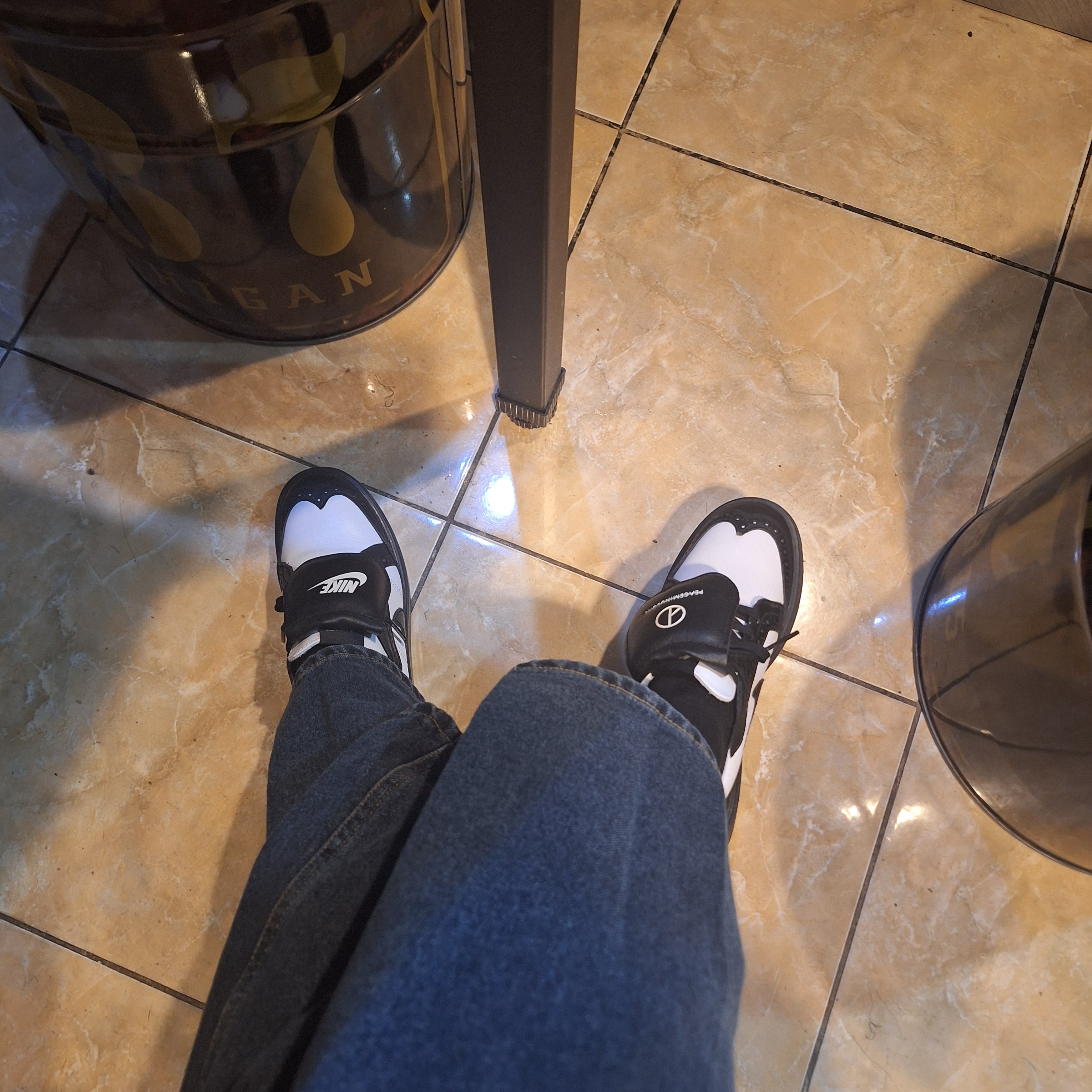 Nike x Peaceminusone Kwondo1 Black and White 착용 스타일 - 1