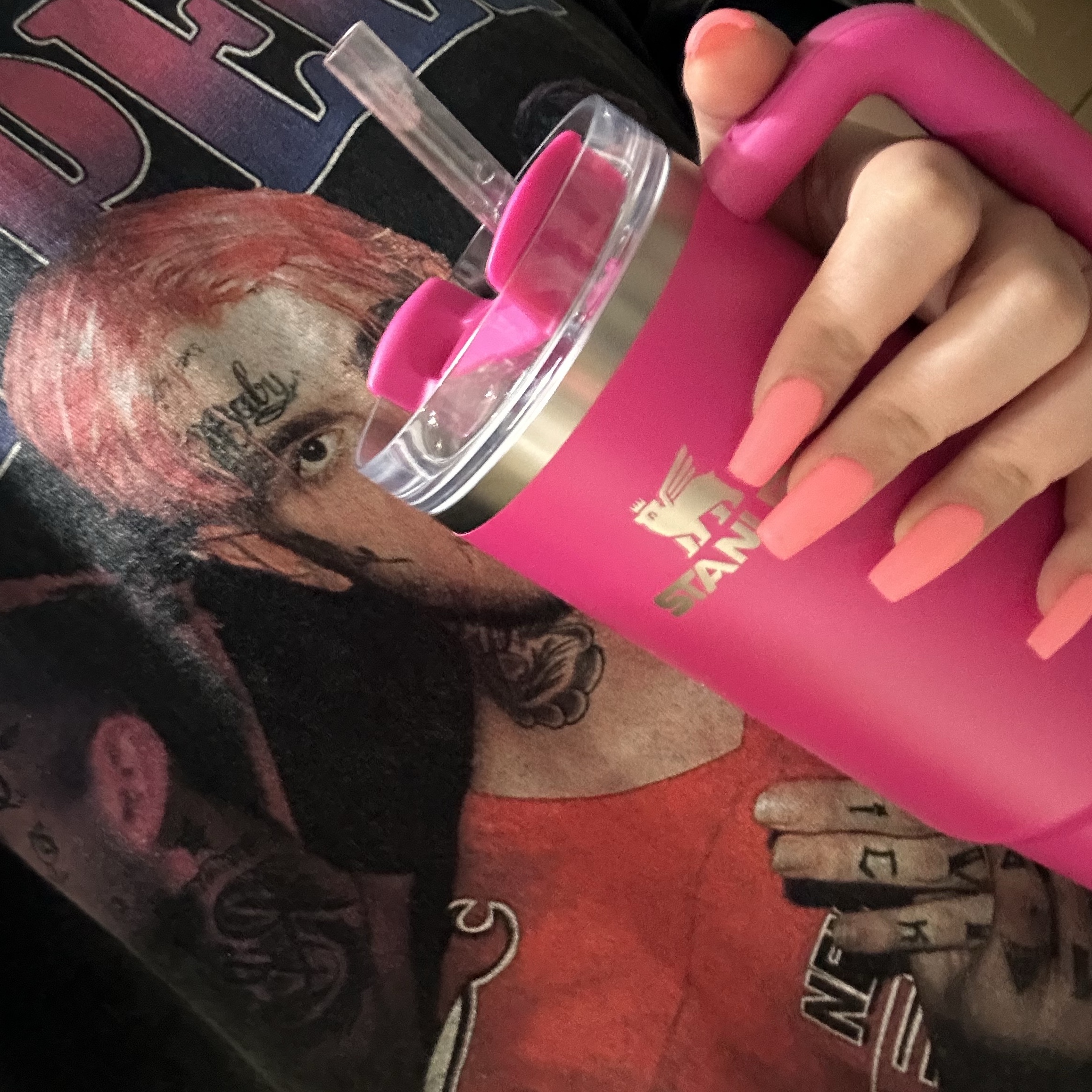 Stanley The Quencher H2.0 FlowState Tumbler 887ml Camelia 착용 스타일