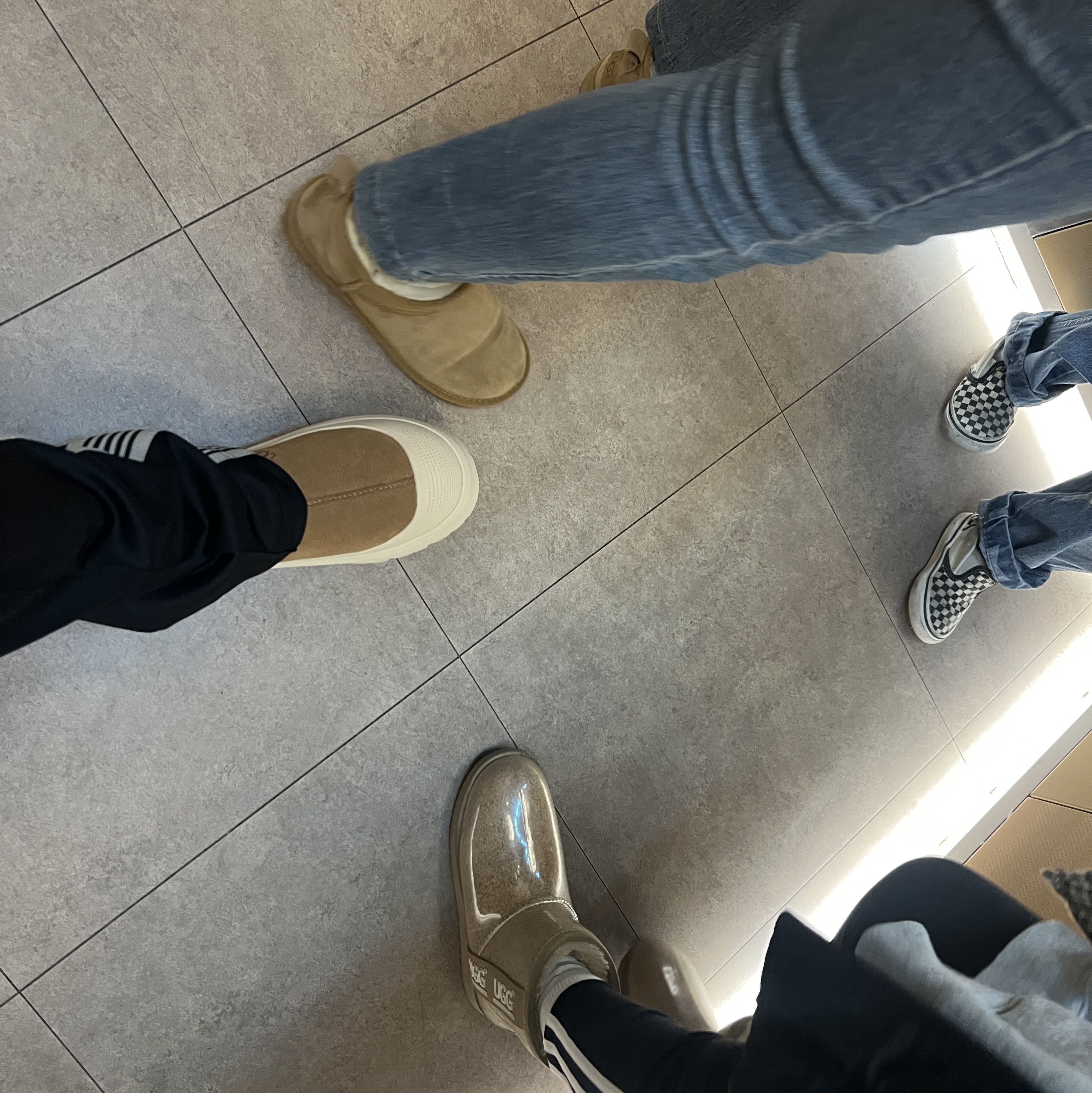UGG Tasman Weather Hybrid Chestnut Whitecap, Needles x LHP Track Pants Poly Smooth Black White 착용 스타일