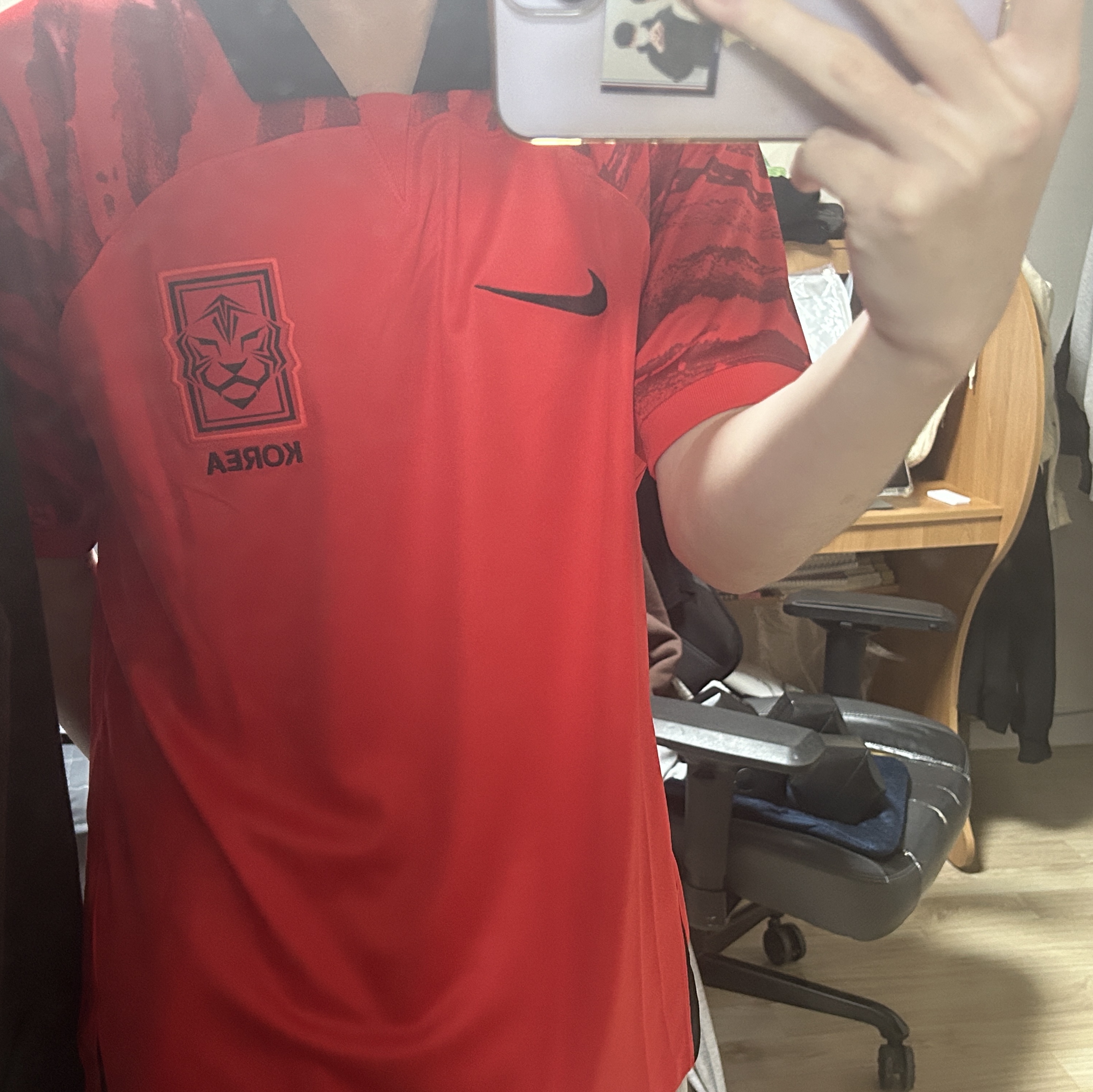 Nike Korea Dri-Fit Stadium Home SS Jersey Global Red - Asia (Non Marking Ver.) 착용 스타일