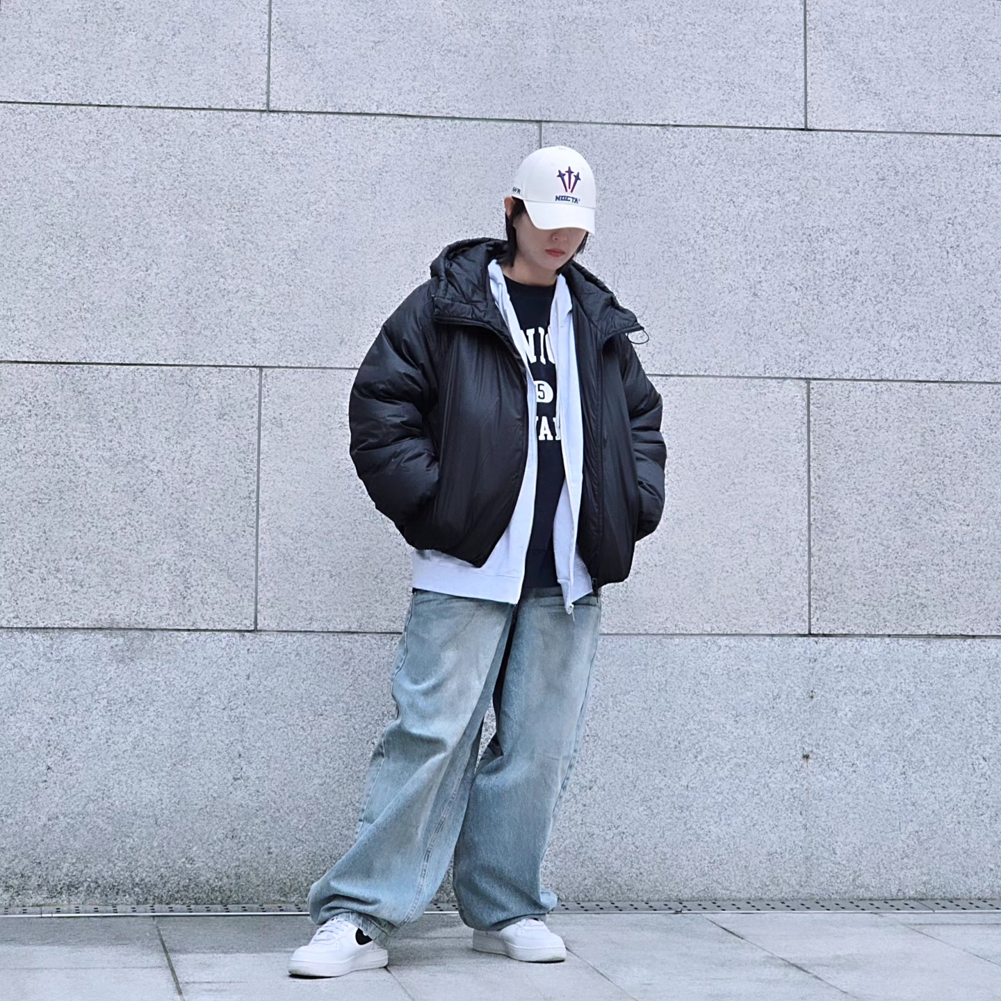 Nike x Drake Nocta NRG LU L91 Cap White, Nike Air Force 1 '07 White Black 착용 스타일 - 2