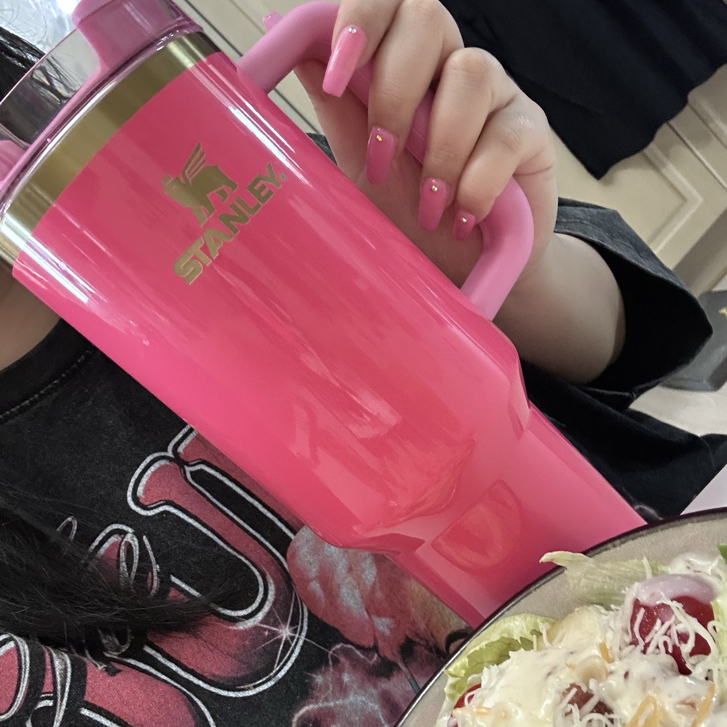 Stanley The Quencher H2.0 FlowState Tumbler 1.18L Pink Parade 착용 스타일
