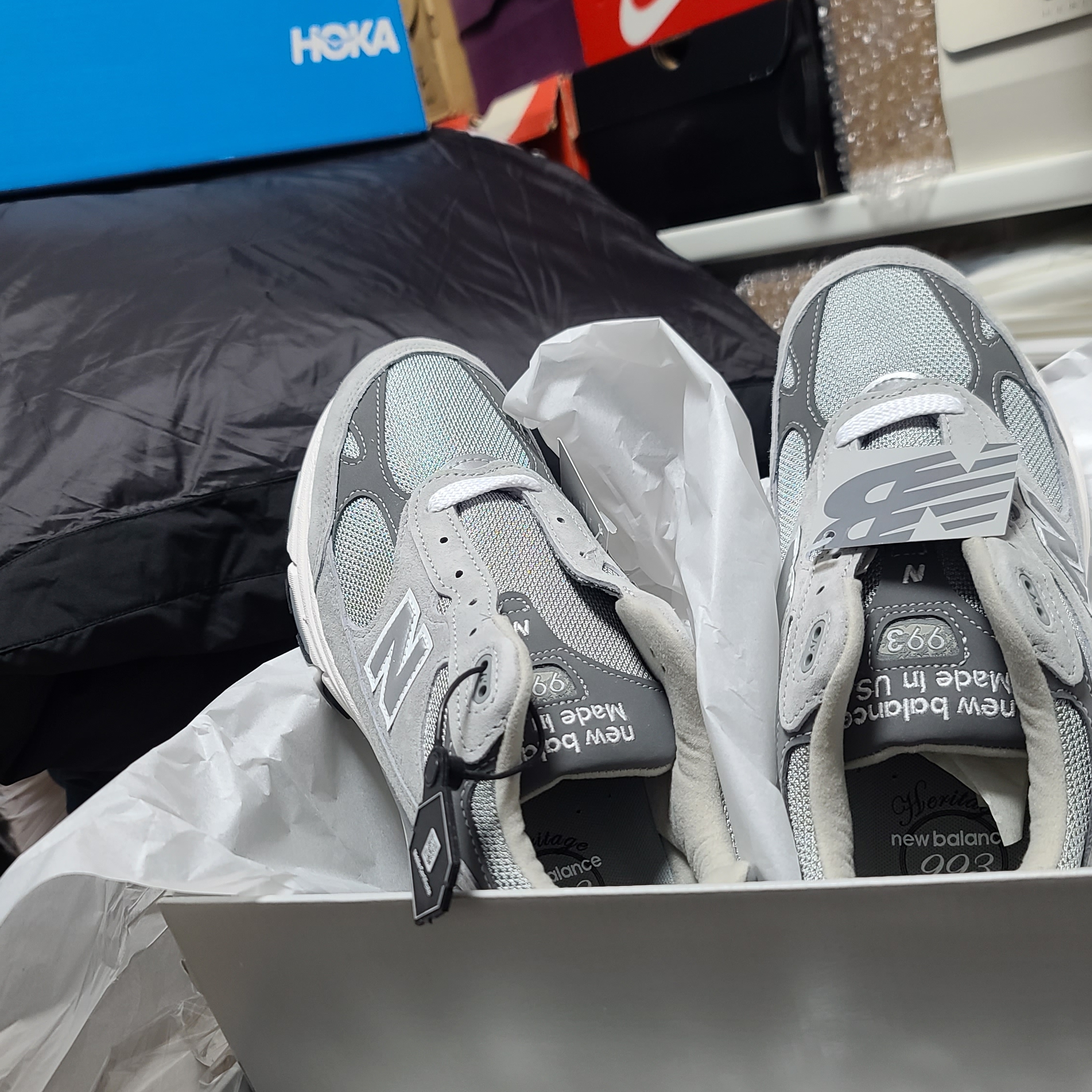 New Balance 993 Made in USA Grey - D Standard 착용 스타일 - 2
