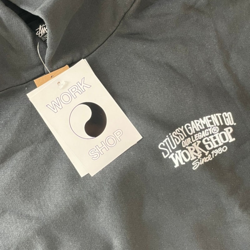 Stussy x Our Legacy Work Shop Surfman Pigment Dyed Hoodie Black 착용 스타일