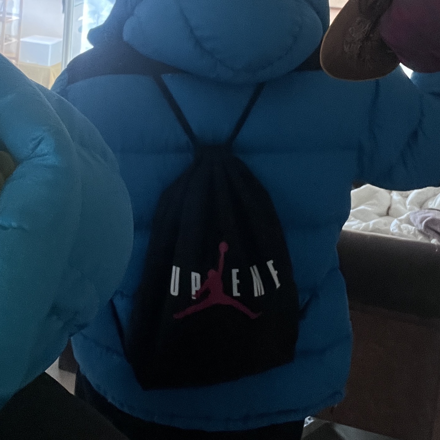 Supreme x Jordan Drawstring Bag Black - 24FW 착용 스타일