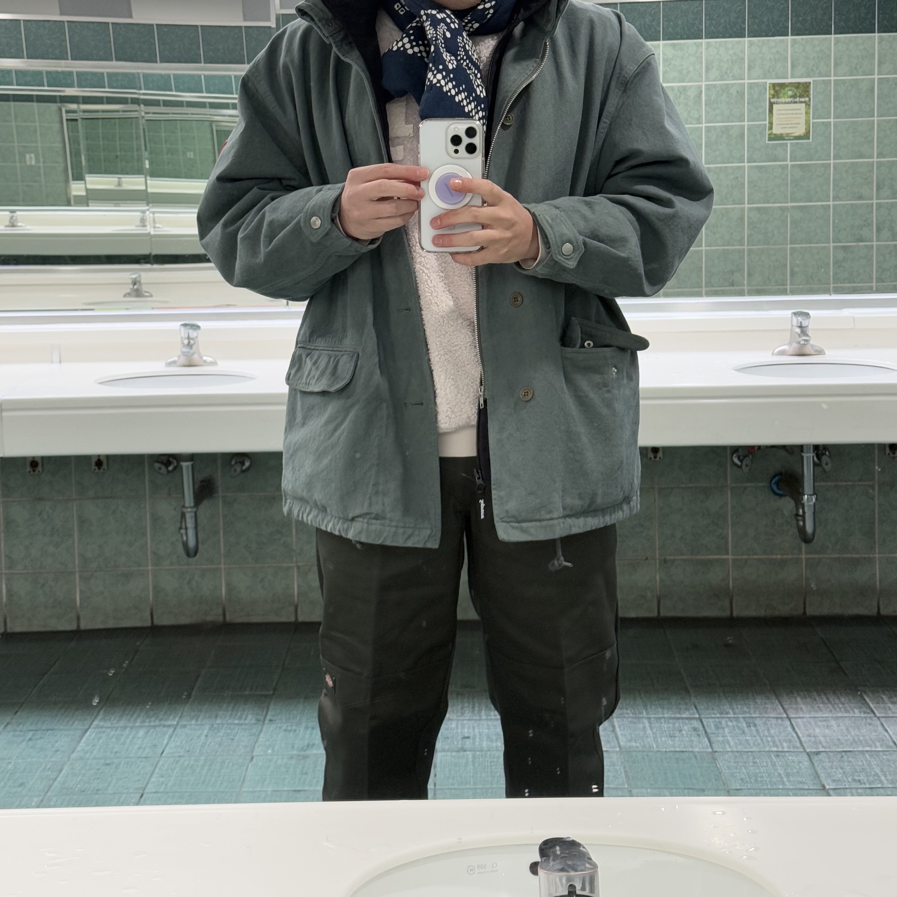 Kapital Hemp Rayon Bandana Pattern Kesa Muffler Navy, Kapital 30 Fleece x Fur Grizzly Sweat Speakeasy Kapital Pt Kinari 착용 스타일