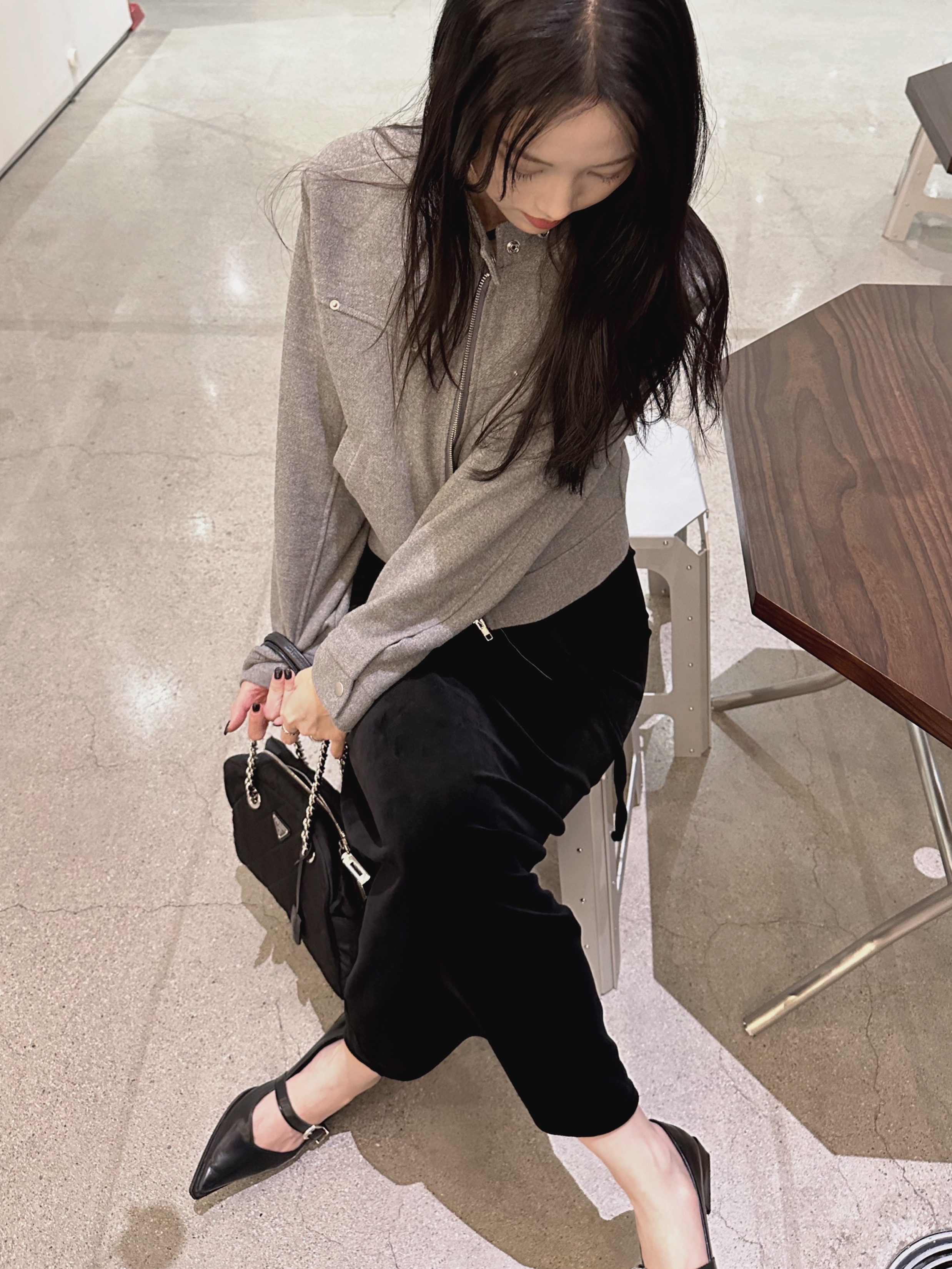 Prada Pocono Nylon Quilted Chain Shoulder Bag Black, Gucci Trademark Ring With Heart Pendant Silver 착용 스타일 - 5
