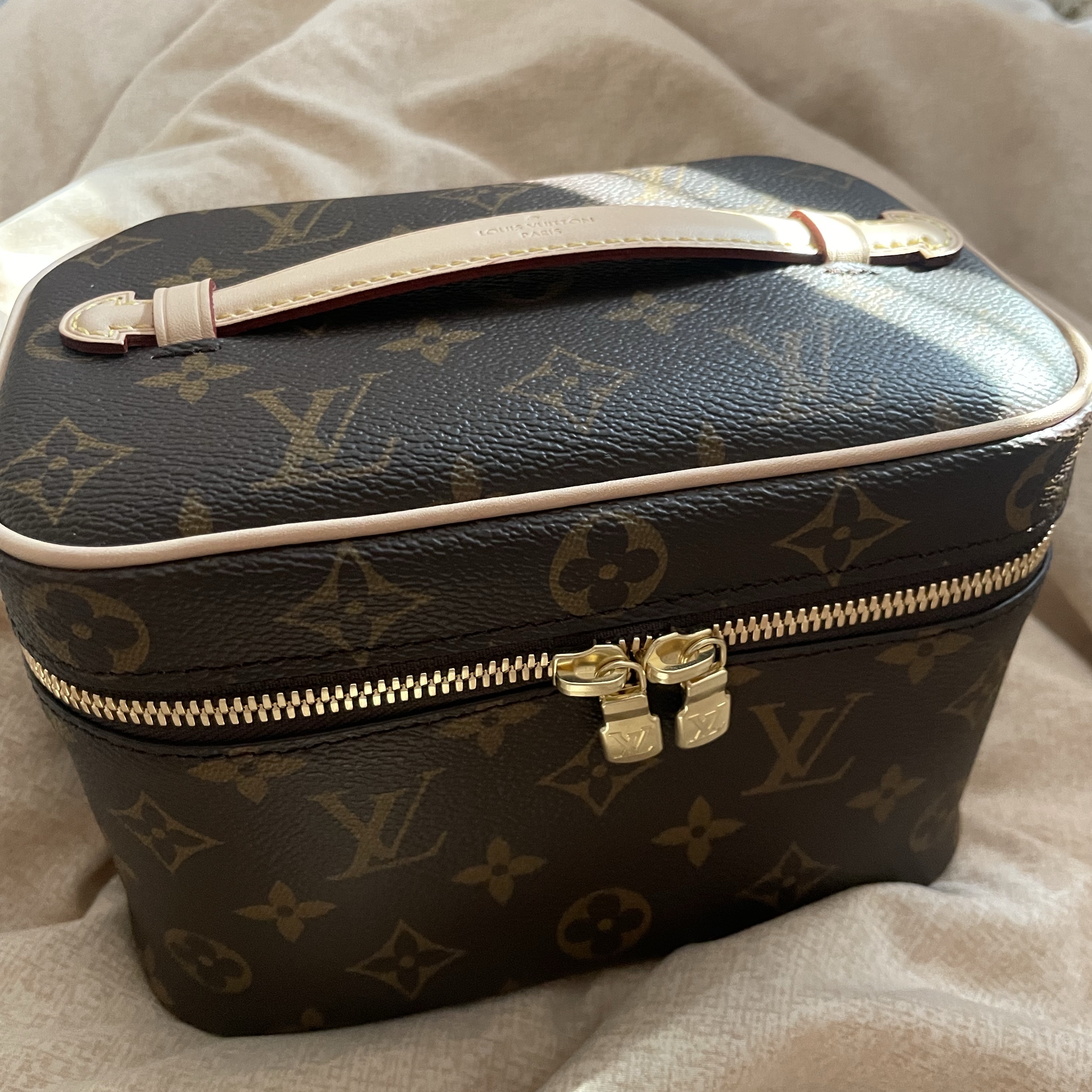 Louis Vuitton Nice Mini Toiletry Pouch Monogram 착용 스타일