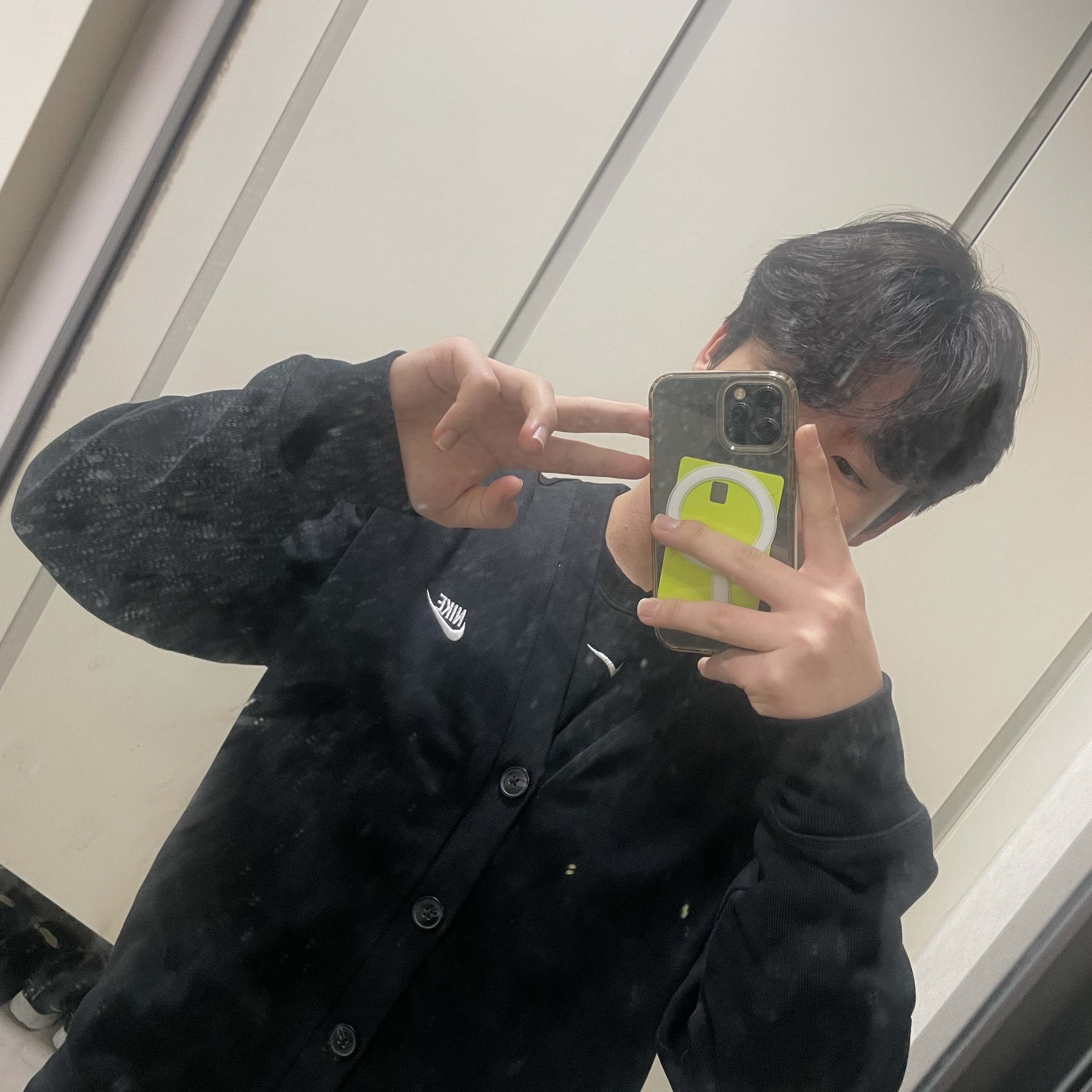 Nike Club Knit Fairway Cardigan Black - Asia 착용 스타일