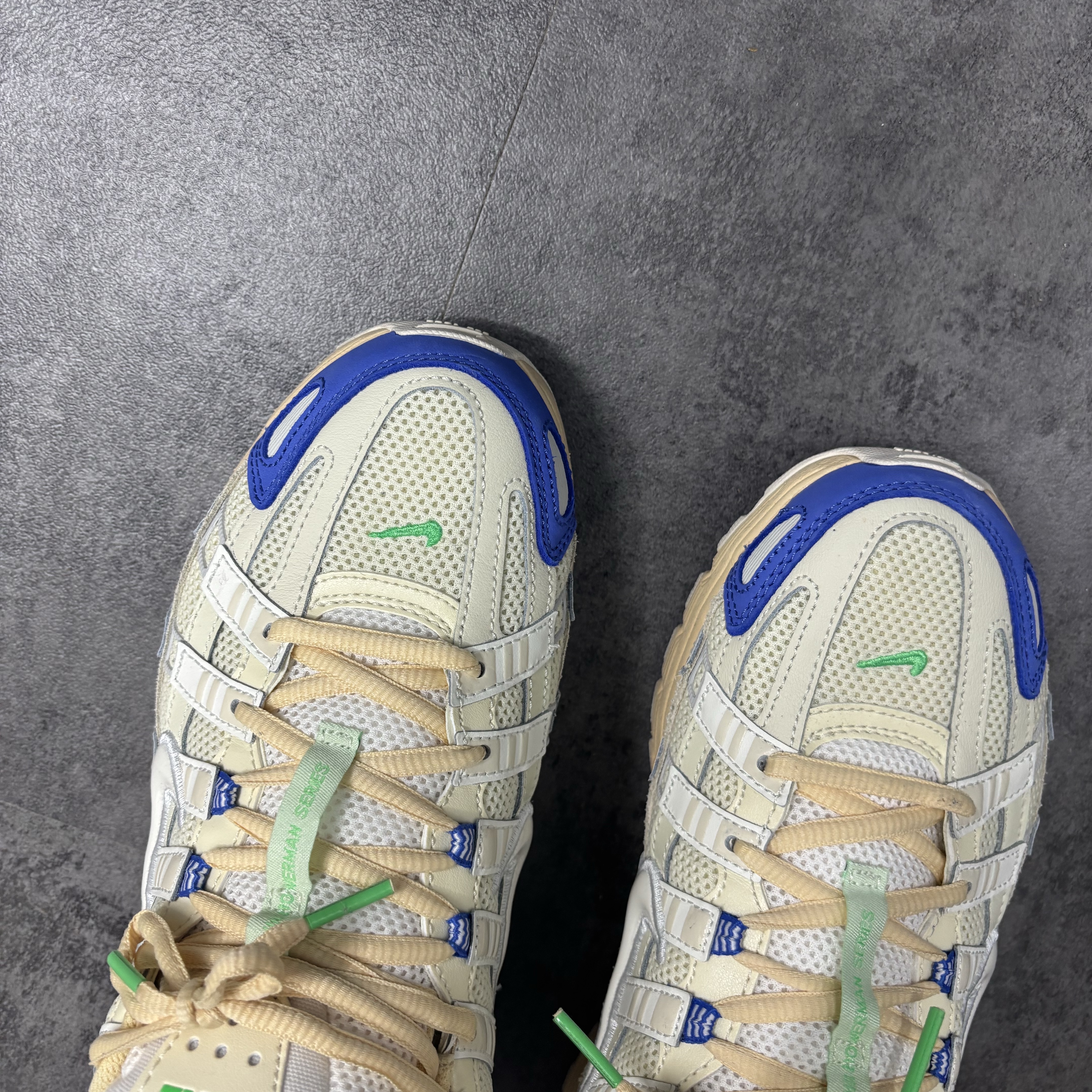 Nike P-6000 Coconut Milk Medium Blue 착용 스타일