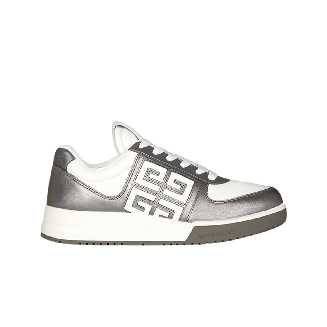 (W) 지방시 페이턴트 레더 G4 스니커즈 화이트 실버((W) Givenchy G4 Sneakers in Patent Leather White Silver)