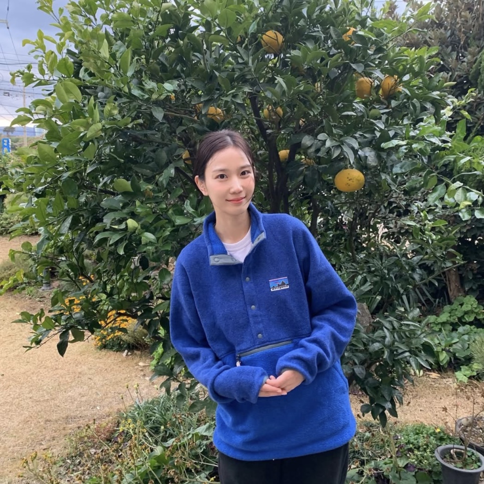 Patagonia Natural Blend Snap-T Fleece Pullover Passage Blue 착용 스타일 - 3