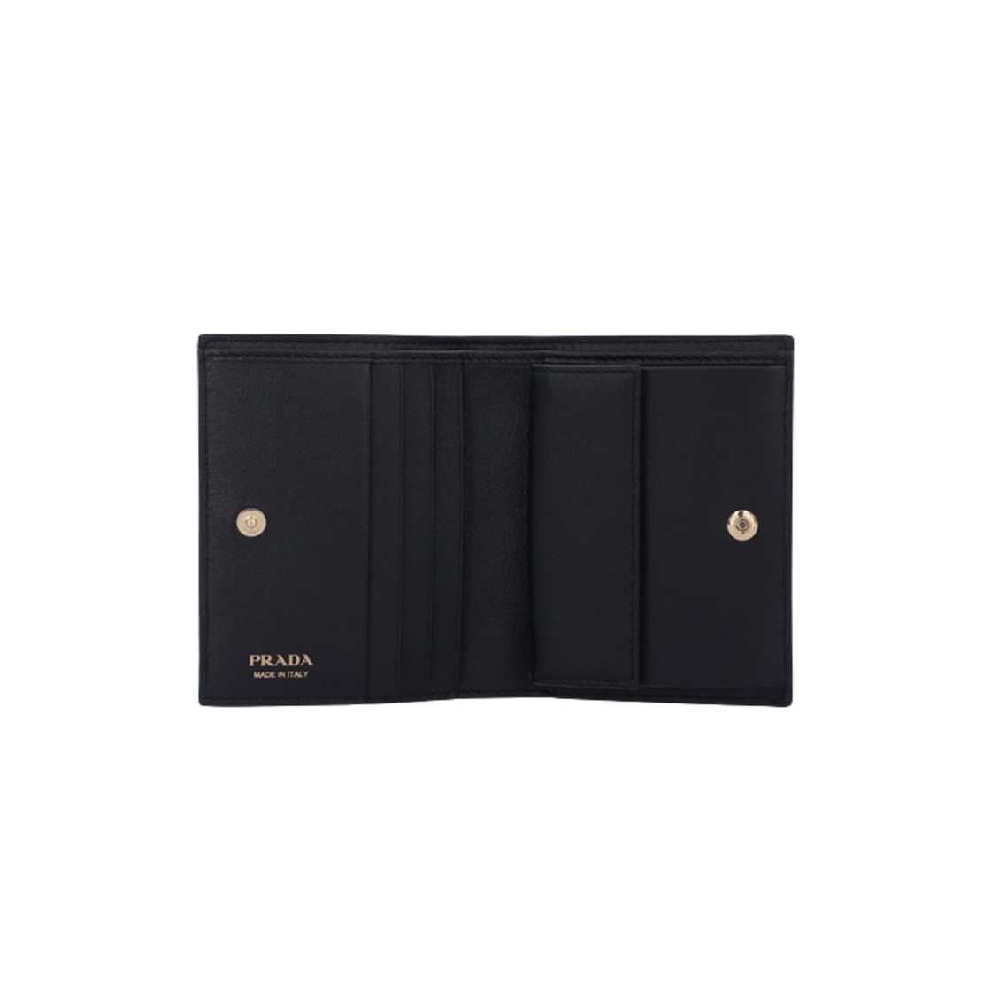 [Prada] Gold l Logo Wallet - Black / ☆送料込☆ Prada Black Saffiano Metal Leather Flip Lock Wallet on Chain